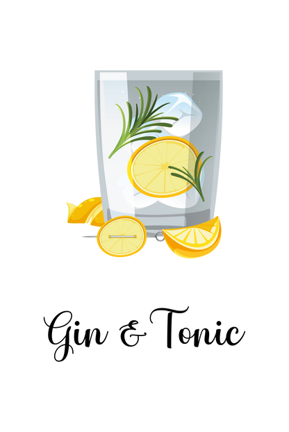 Gin &amp; Tonic - Café-Schild