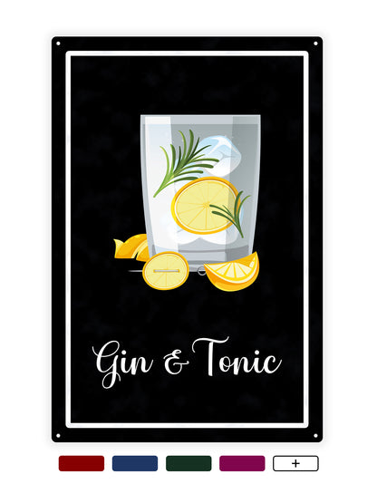 Gin &amp; Tonic - Café-Schild