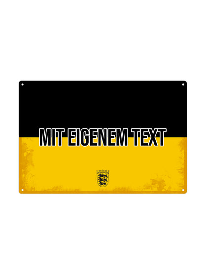 Baden-Württemberg - Mit eigenem Text - Wandschild aus Metall