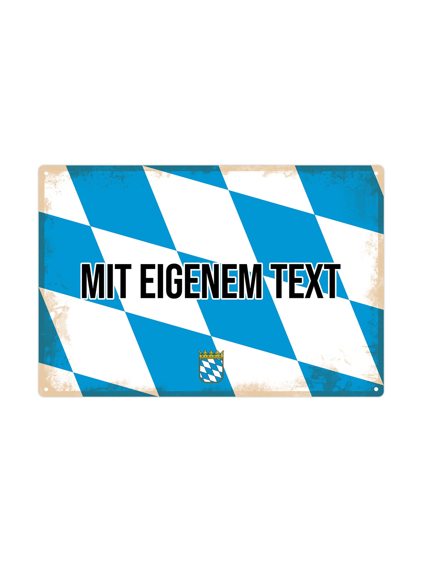 Bayern - Mit eigenem Text - Wandschild aus Metall 
