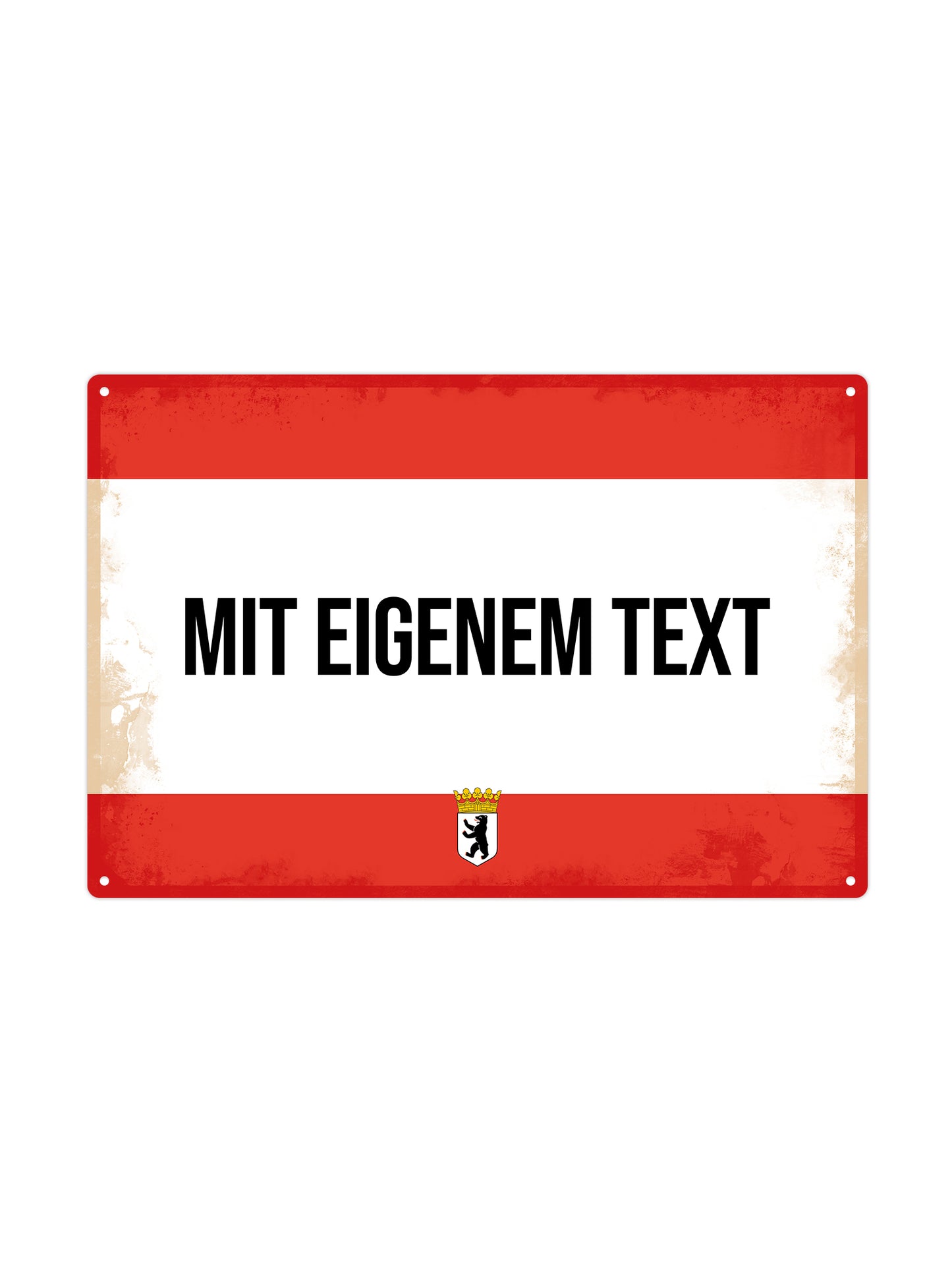 Berlin - Mit eigenem Text - Wandschild aus Metall