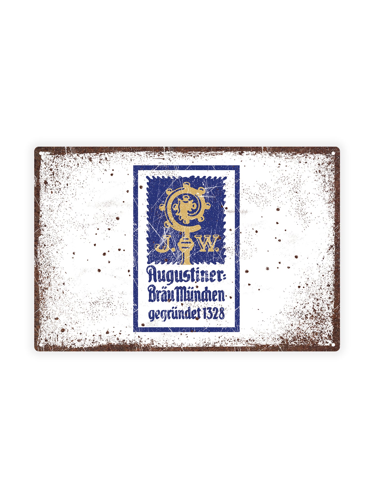 Augustiner: BrauMunchen – Wandschild aus Metall