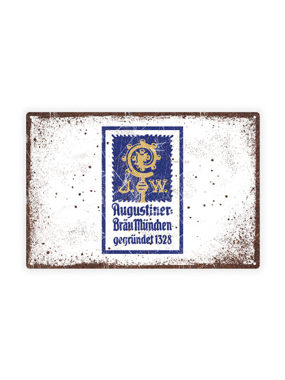 Augustiner: BrauMunchen – Wandschild aus Metall