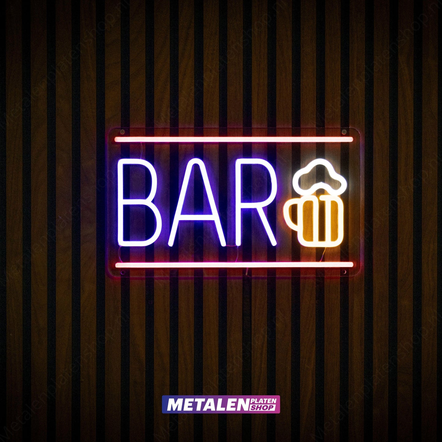 BAR mit Bier - Neonschild - LED