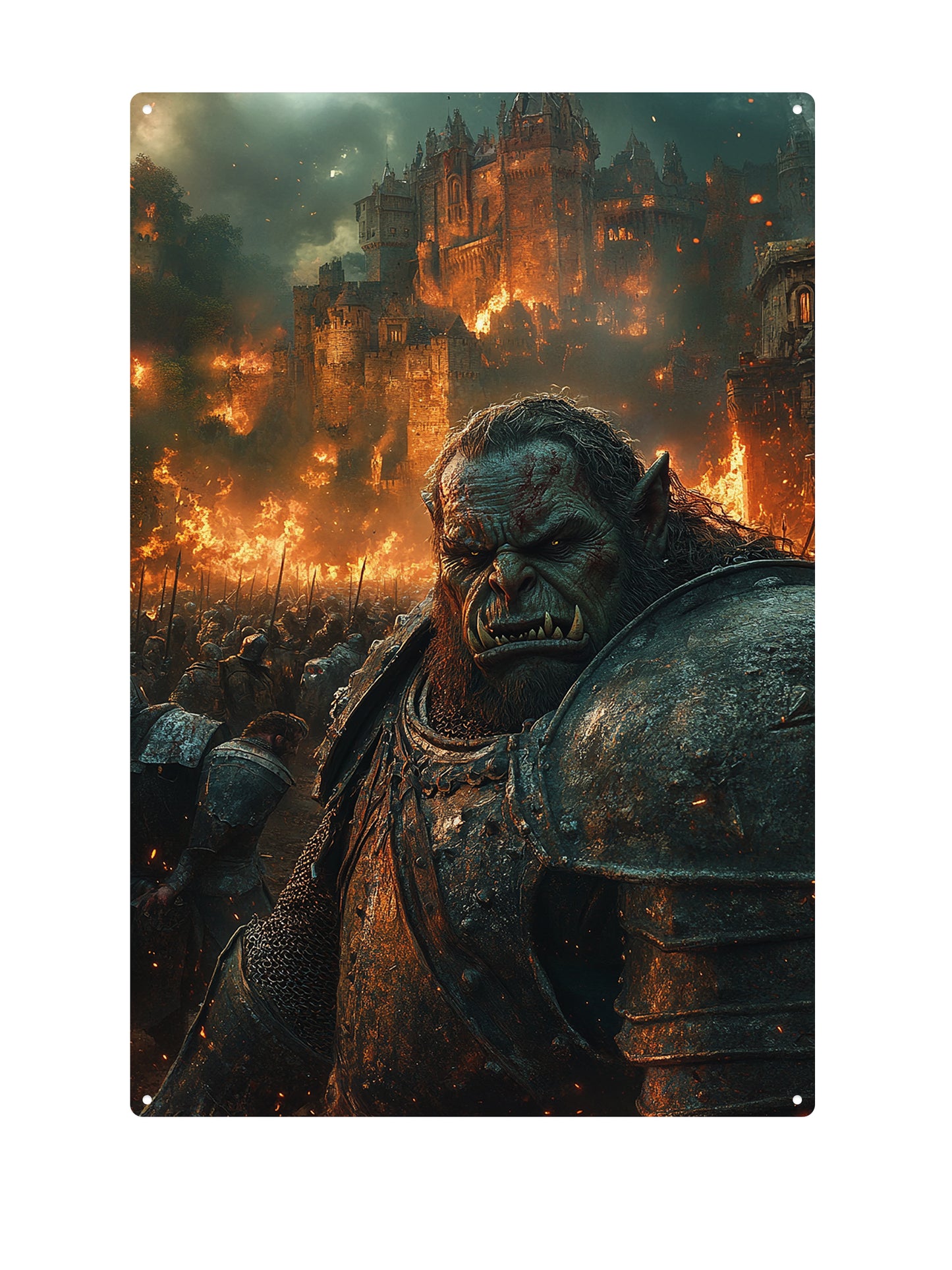Ork im Kampf - Blechschild