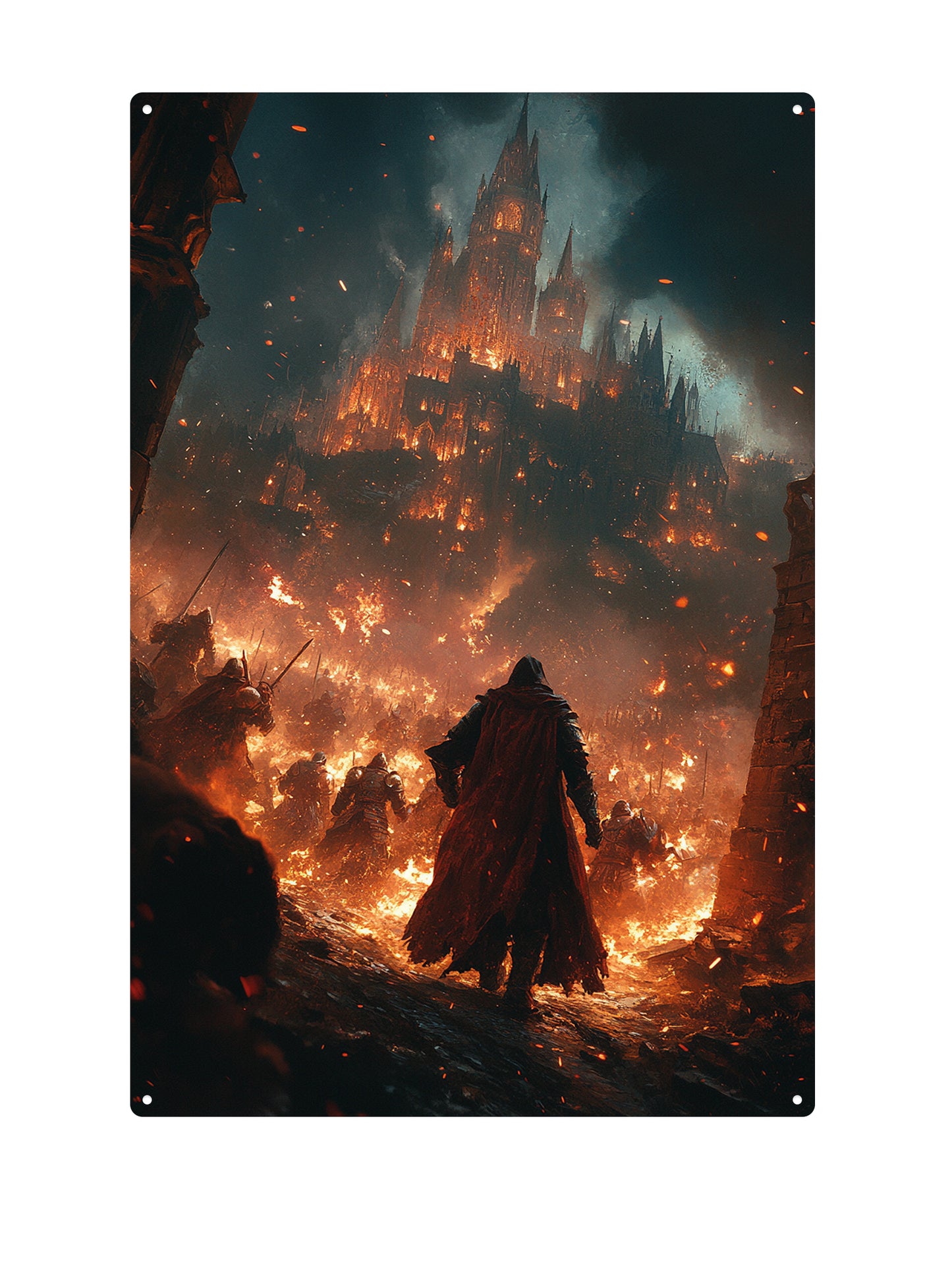 Burning Village - Blechschild