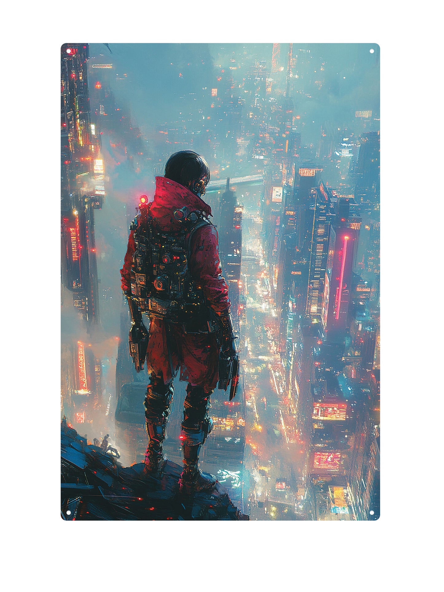 Cyberpunk City - Blechschild