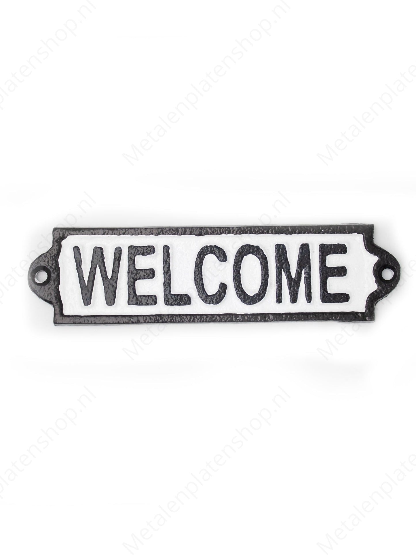 Welcome - Cast Iron Sign - 19x5cm 