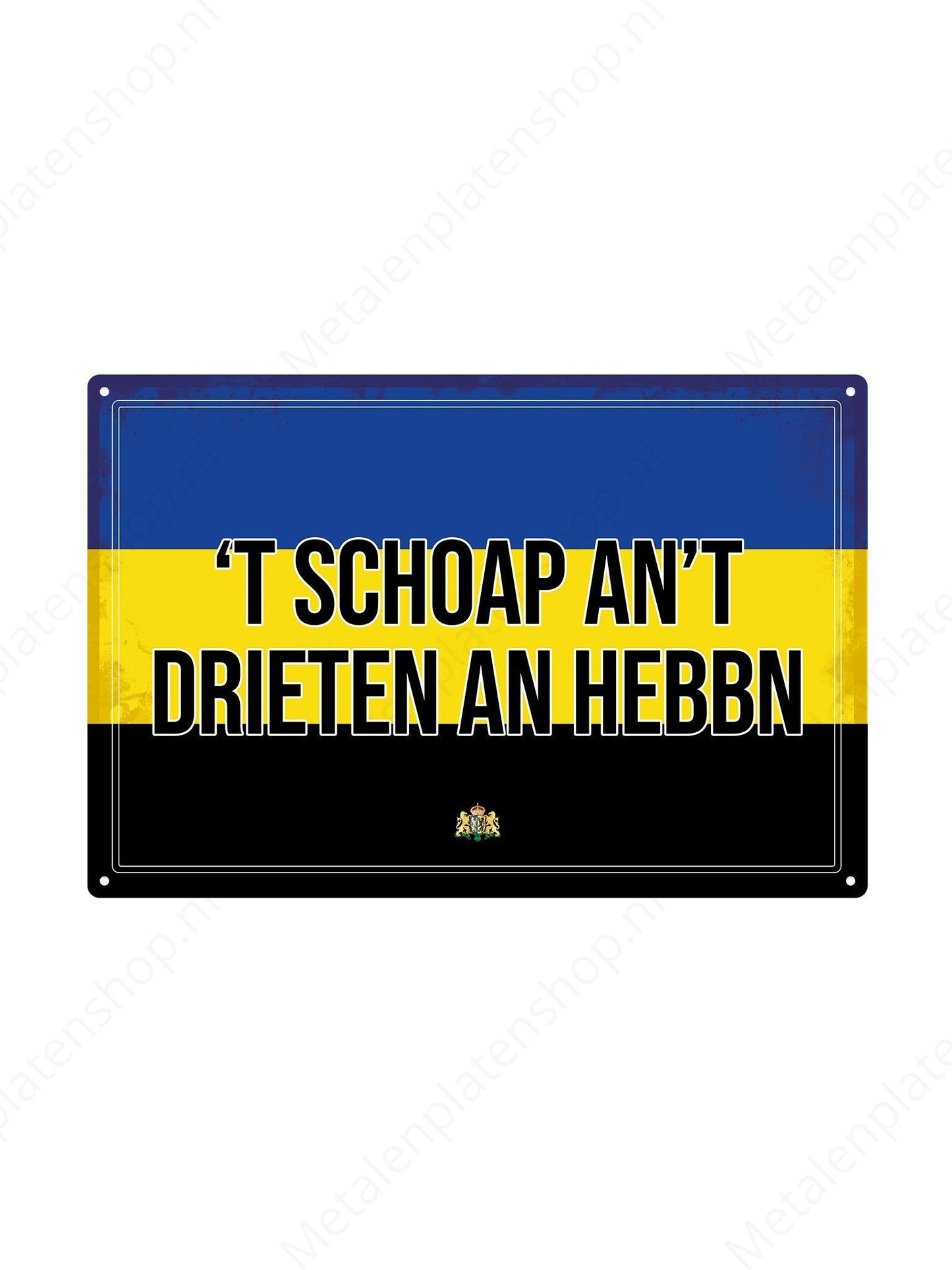 Die Schafe auf den drei Seiten - Gelderland Texte - Metall Wandschild 