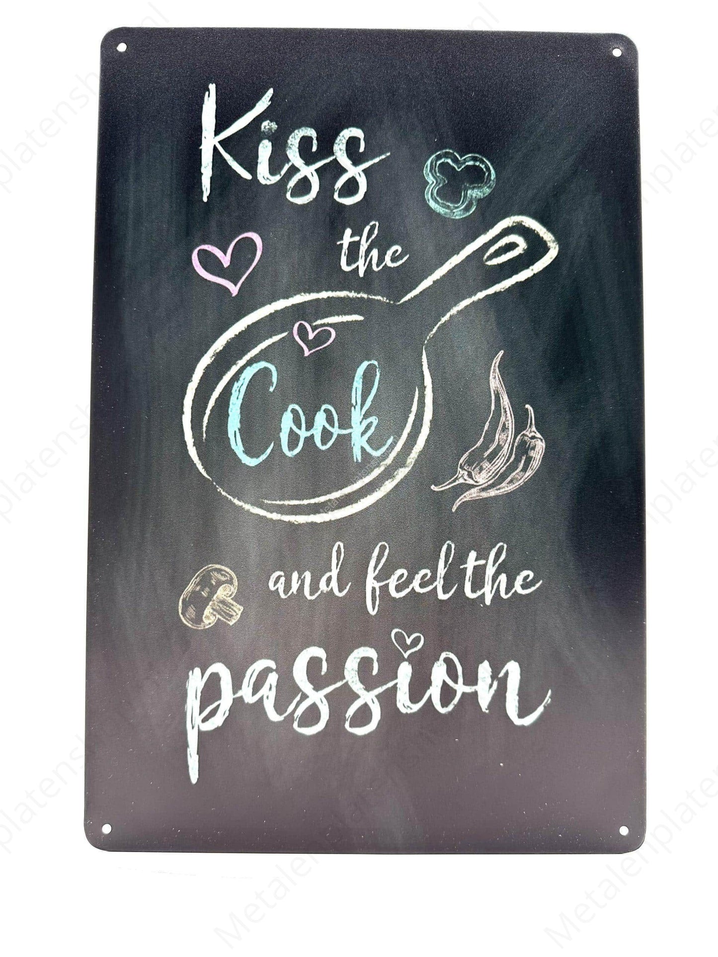 Kiss the cook - Metal Wall Sign