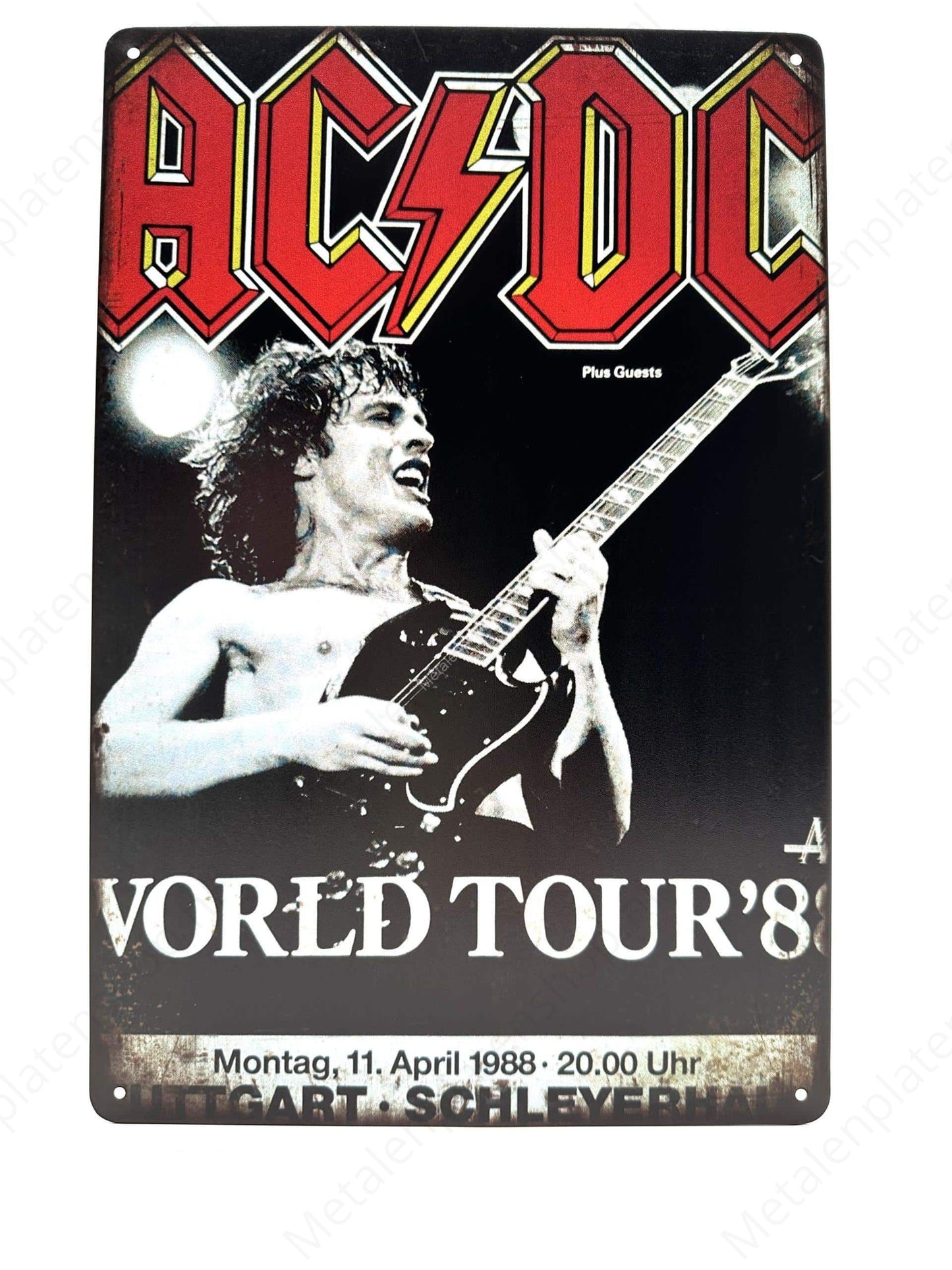 AC-DC WORLD TOUR '88 - Metal Wall Sign