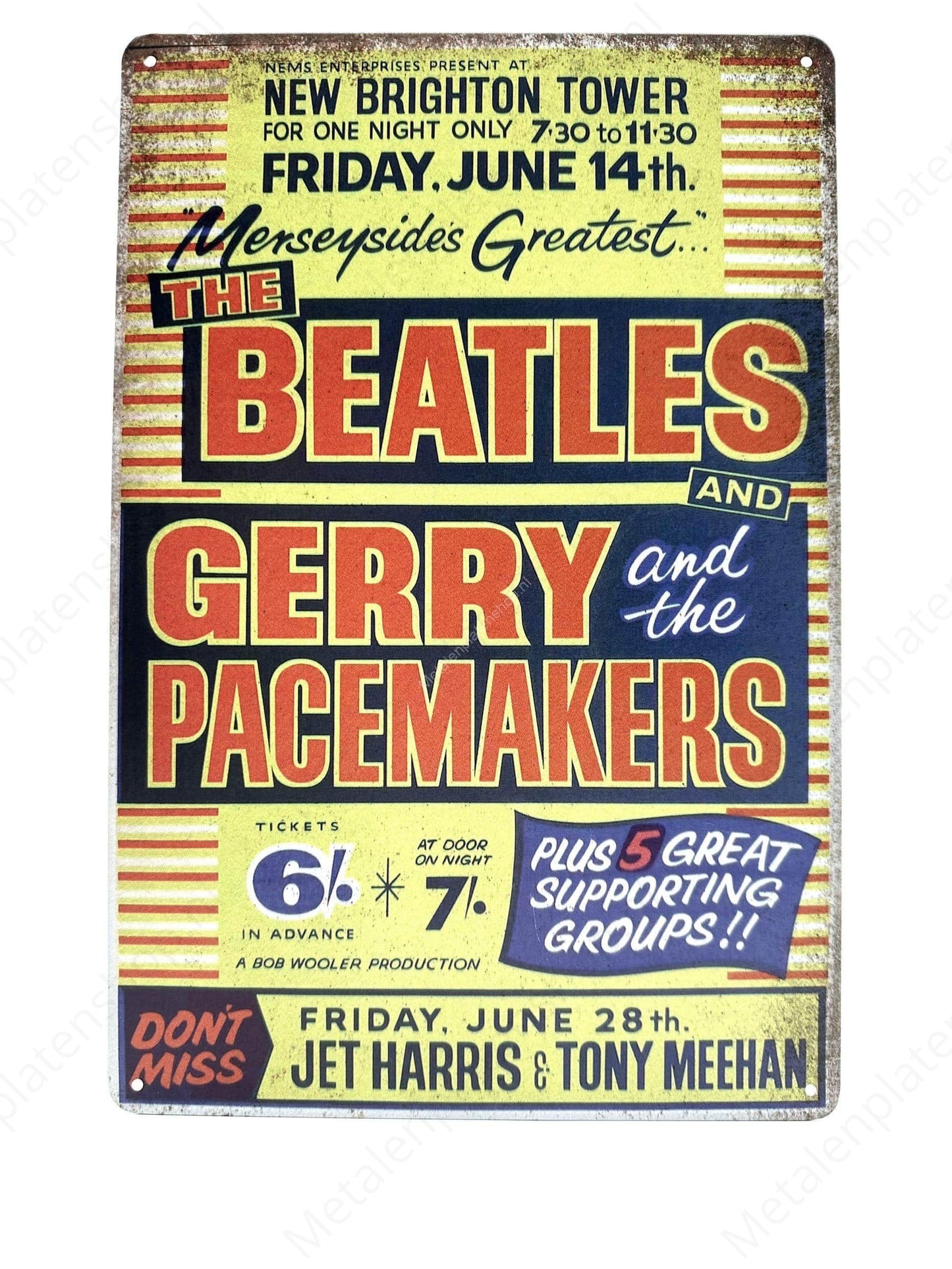 The Beatles and Gerry Pacemakers - Metal Wall Sign