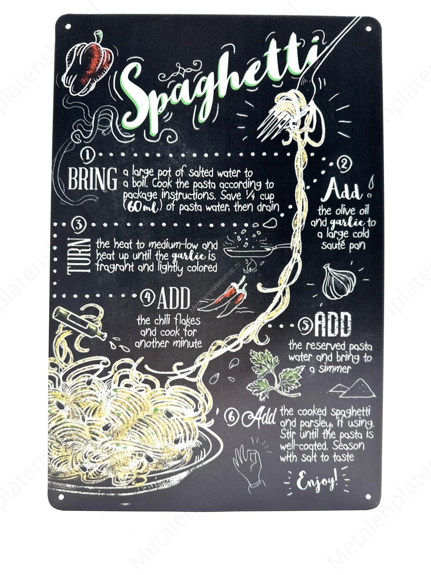 Spaghetti - Metal Wall Sign