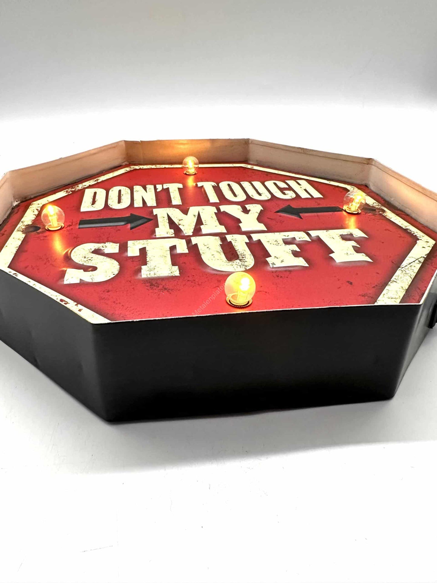 Metal Light Sign - Don't Touch My Stuff - LED Lighting
