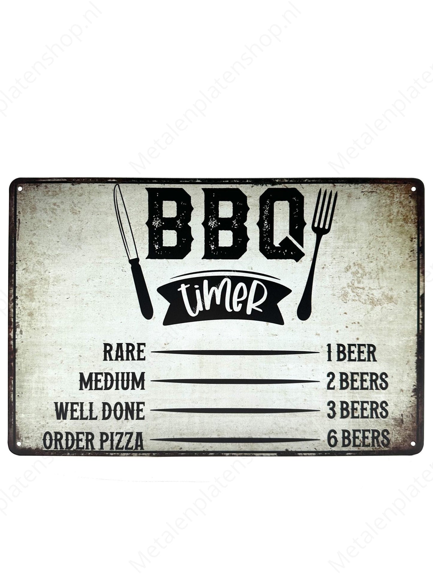 BBQ Timer - Metallwandschild