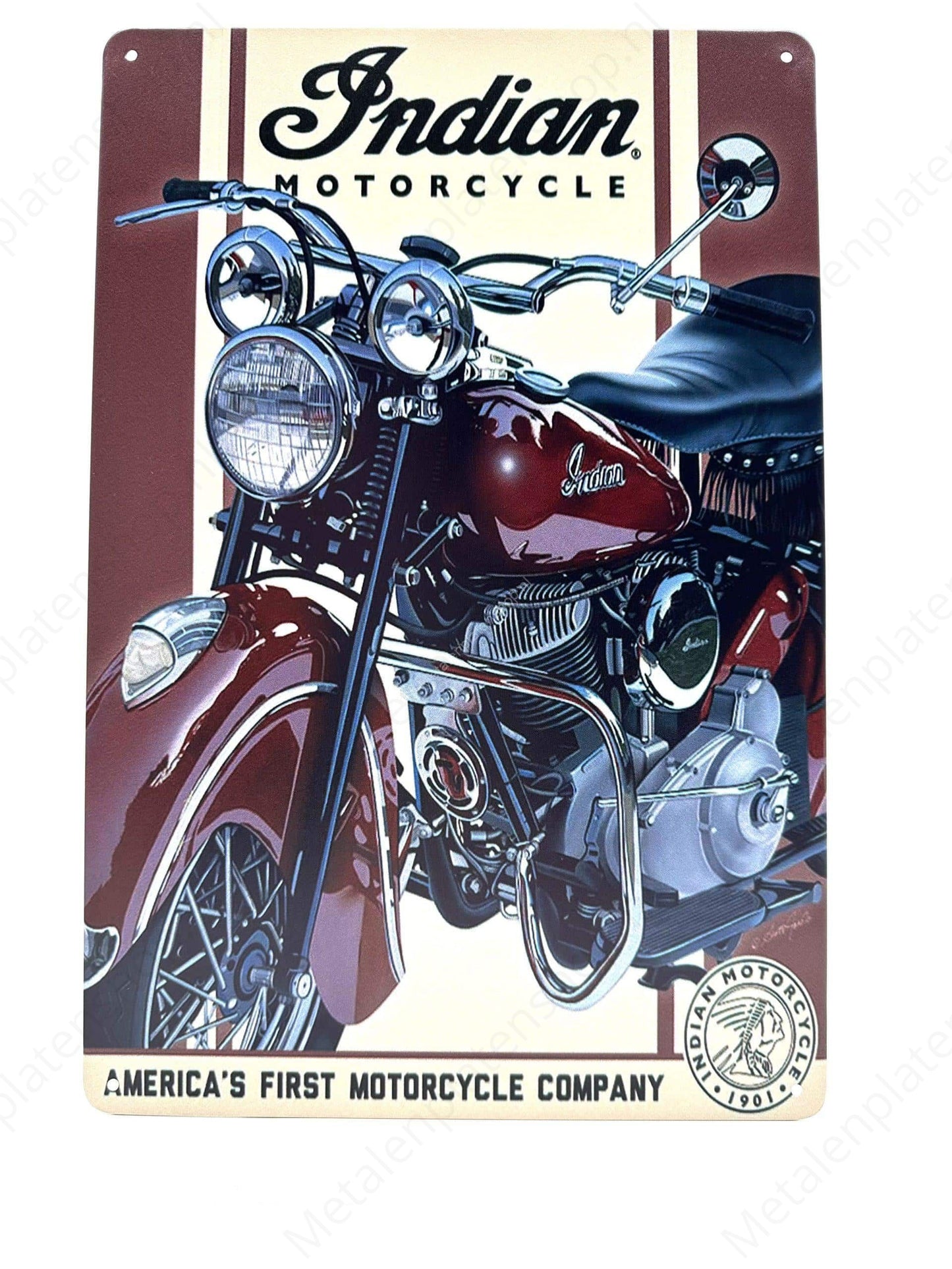 Indian Motorcycle – Metall-Wandschild