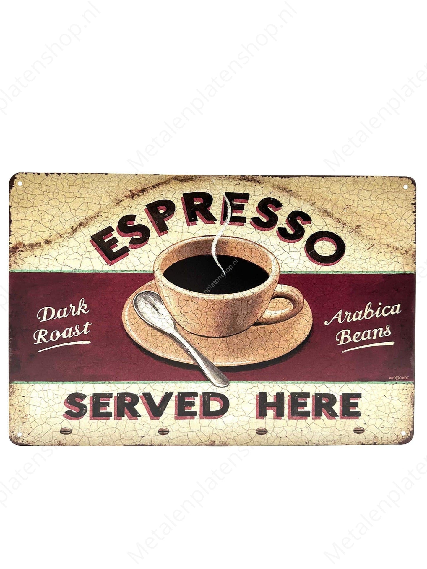 Espresso Served Here - Metallwandschild