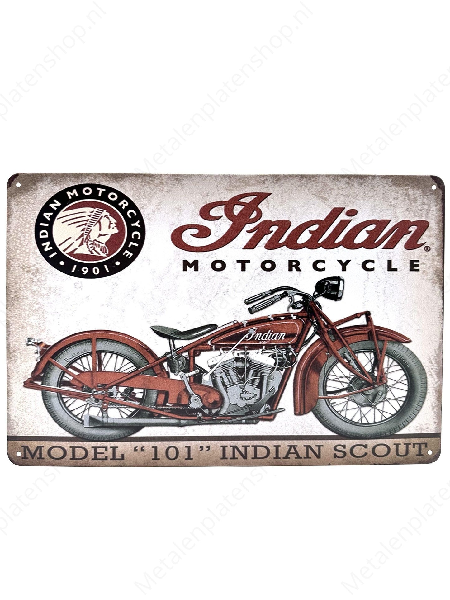 Indian Motorcycle Model 101 - Metal Wall Sign