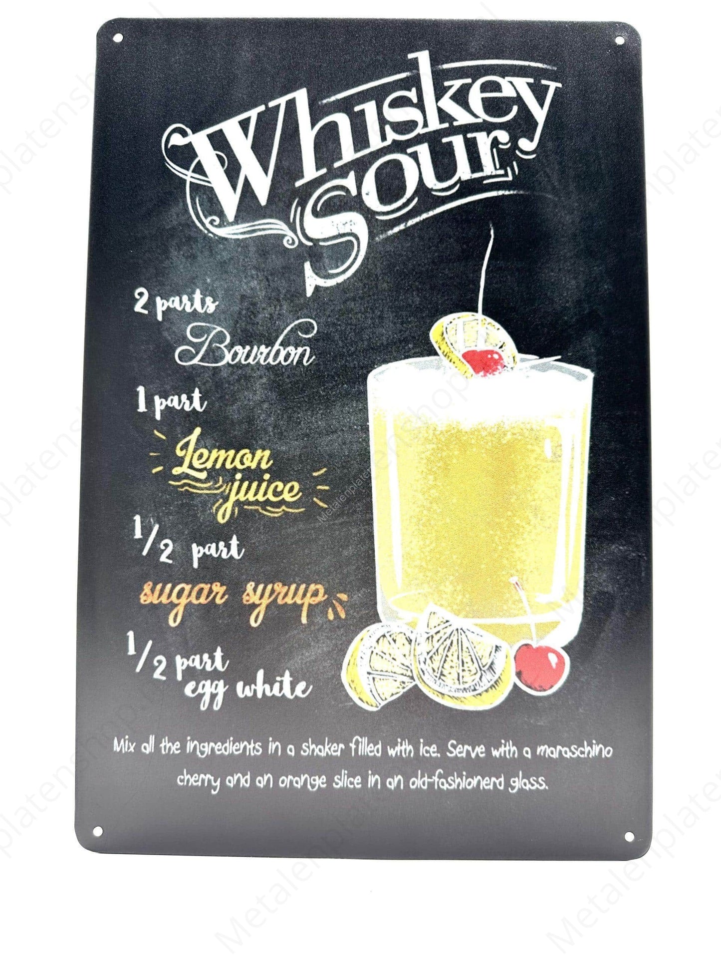 Whiskey Sour - Metal Wall Sign