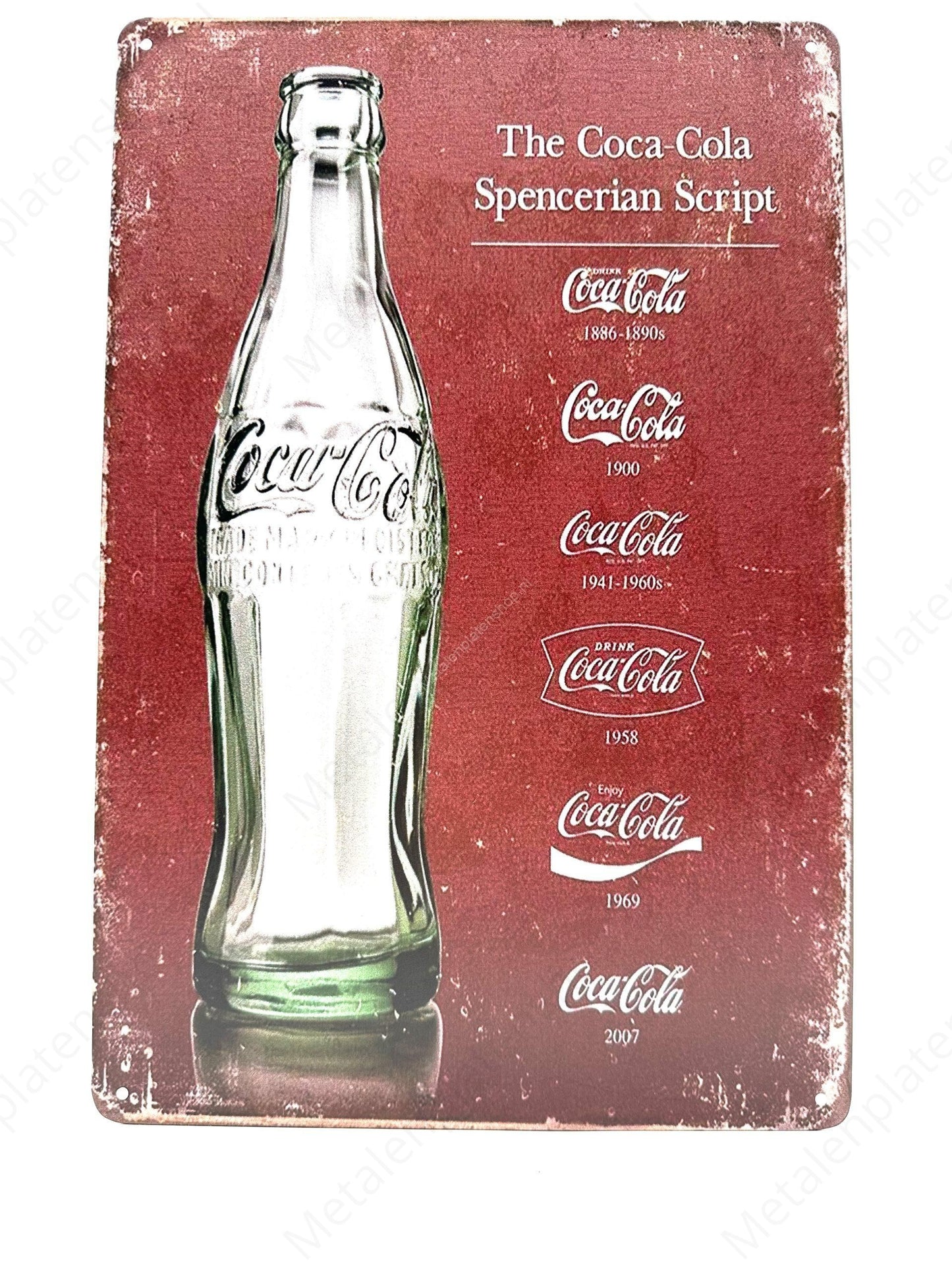 Coca-Cola Spencerian Script – Metallwandschild