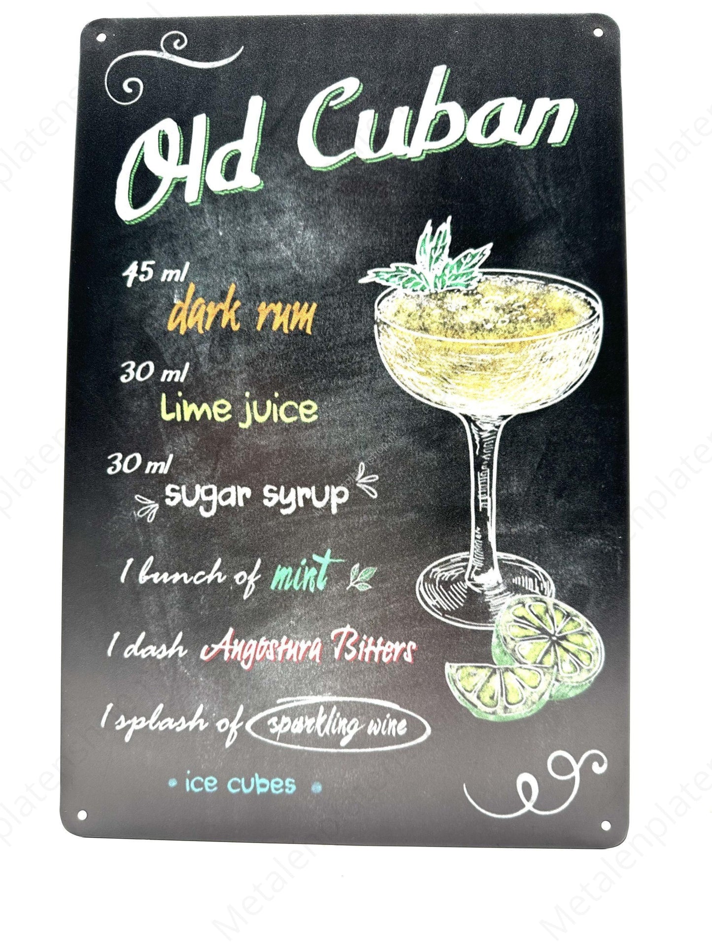 Old Cuban - Metallwandschild