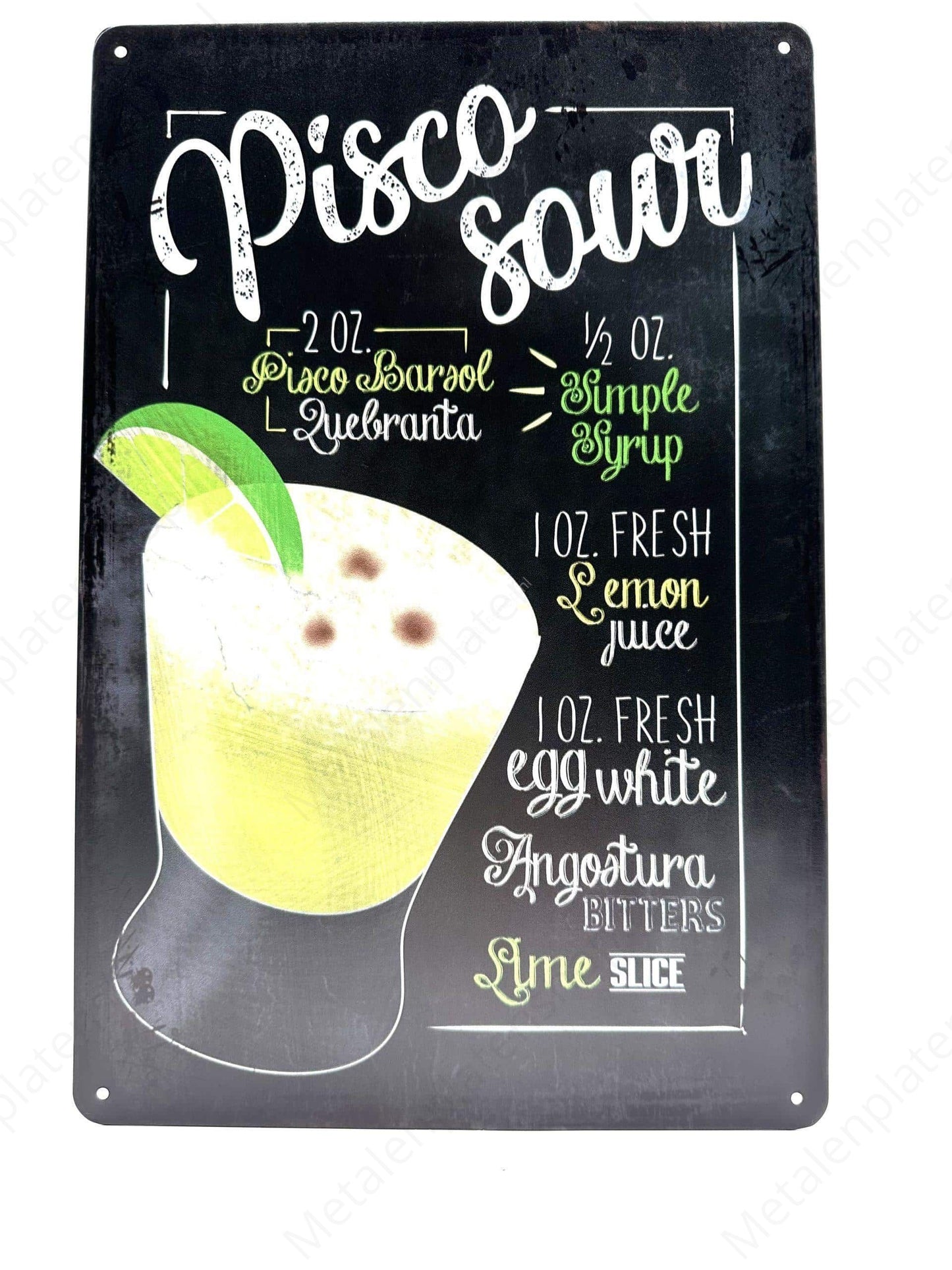 Pisco Sour - Metallwandschild