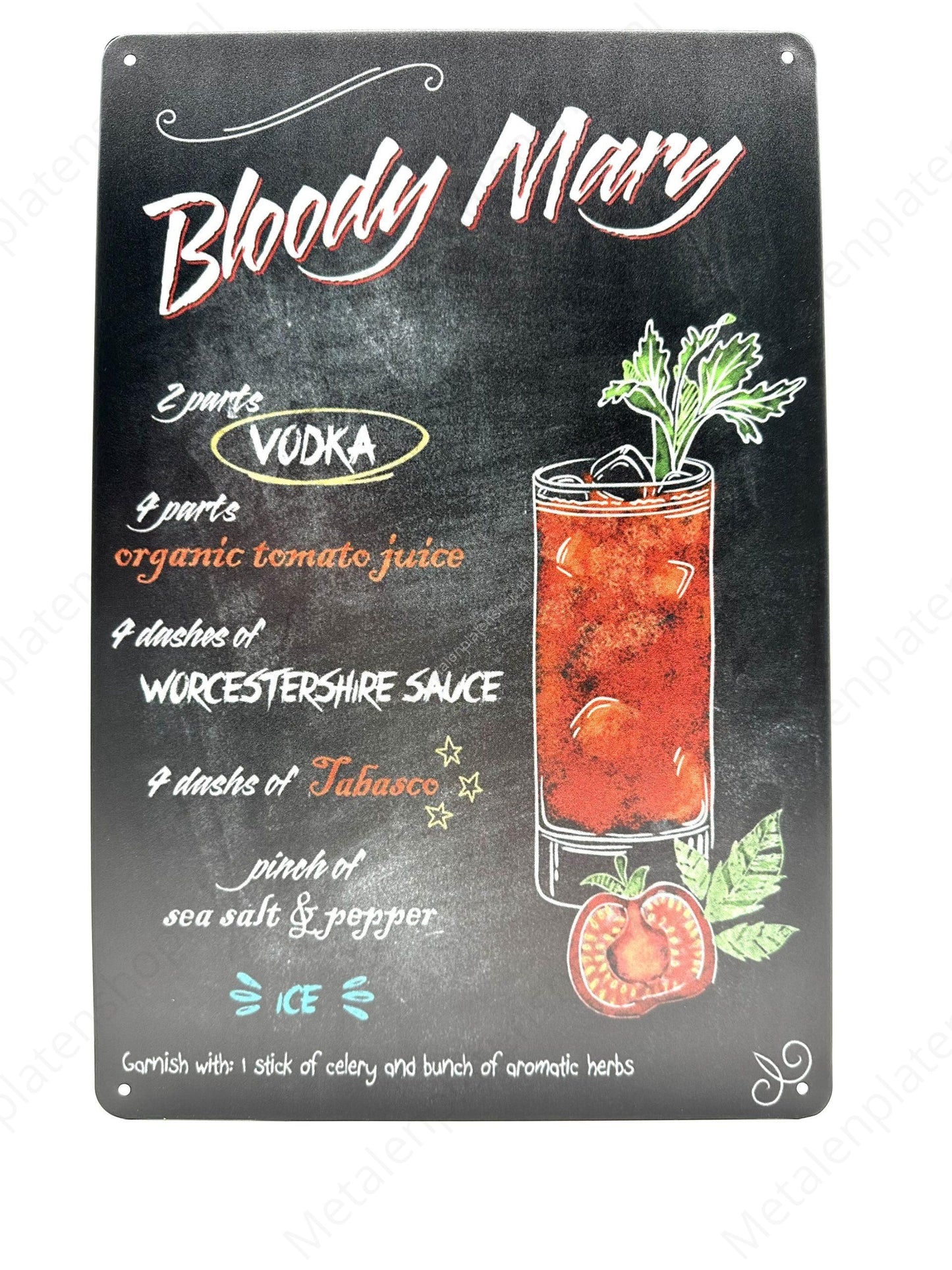 Bloody Mary - Metallwandschild
