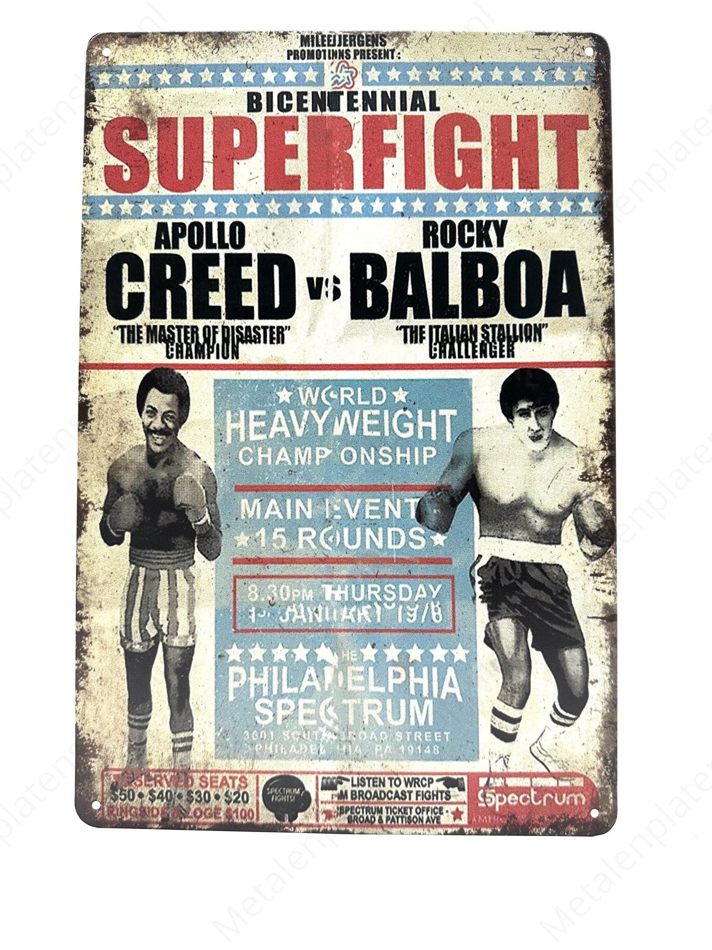 SuperFight - Metalen Wandbord