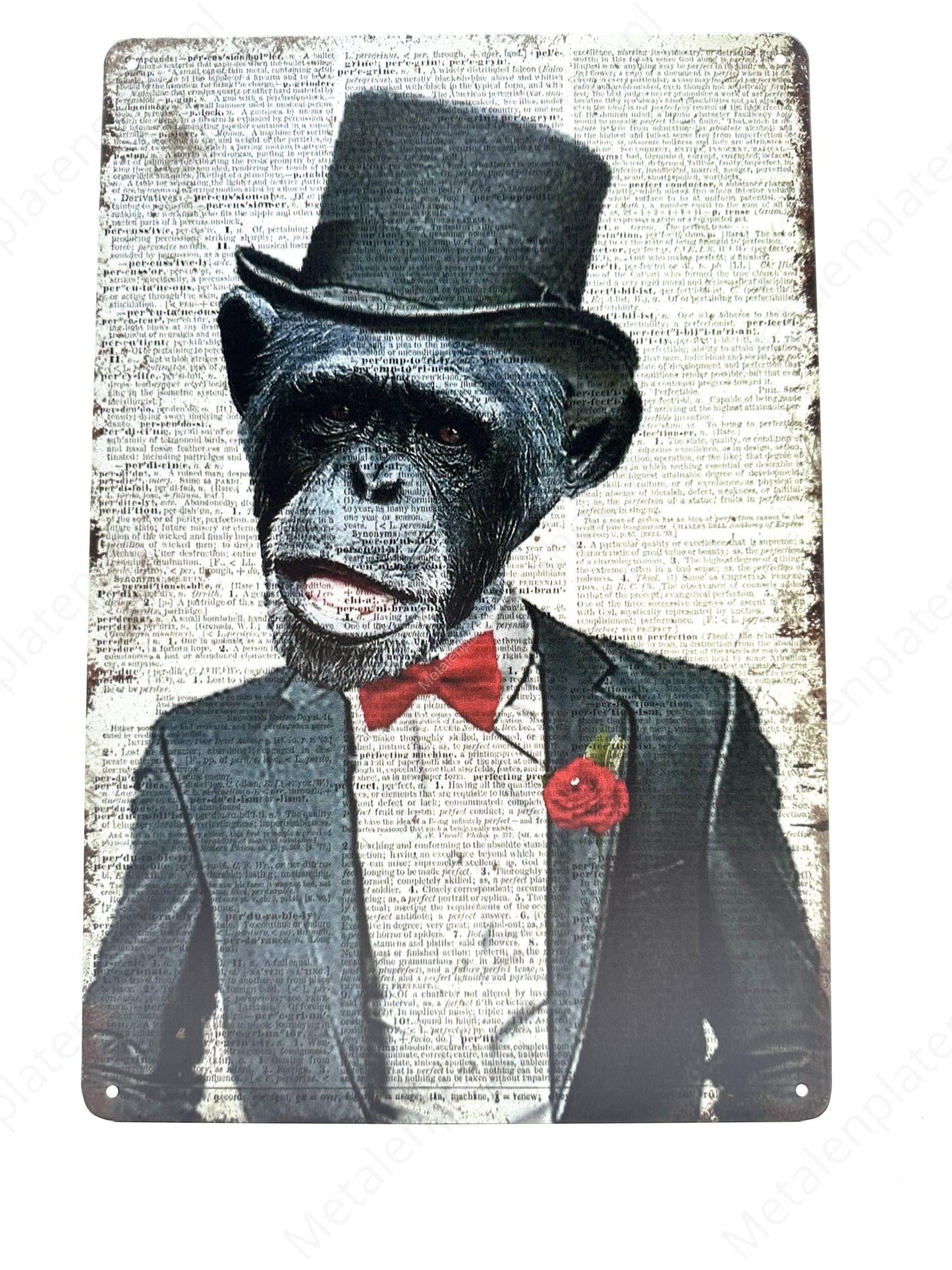 Monkey - Metal Wall Sign
