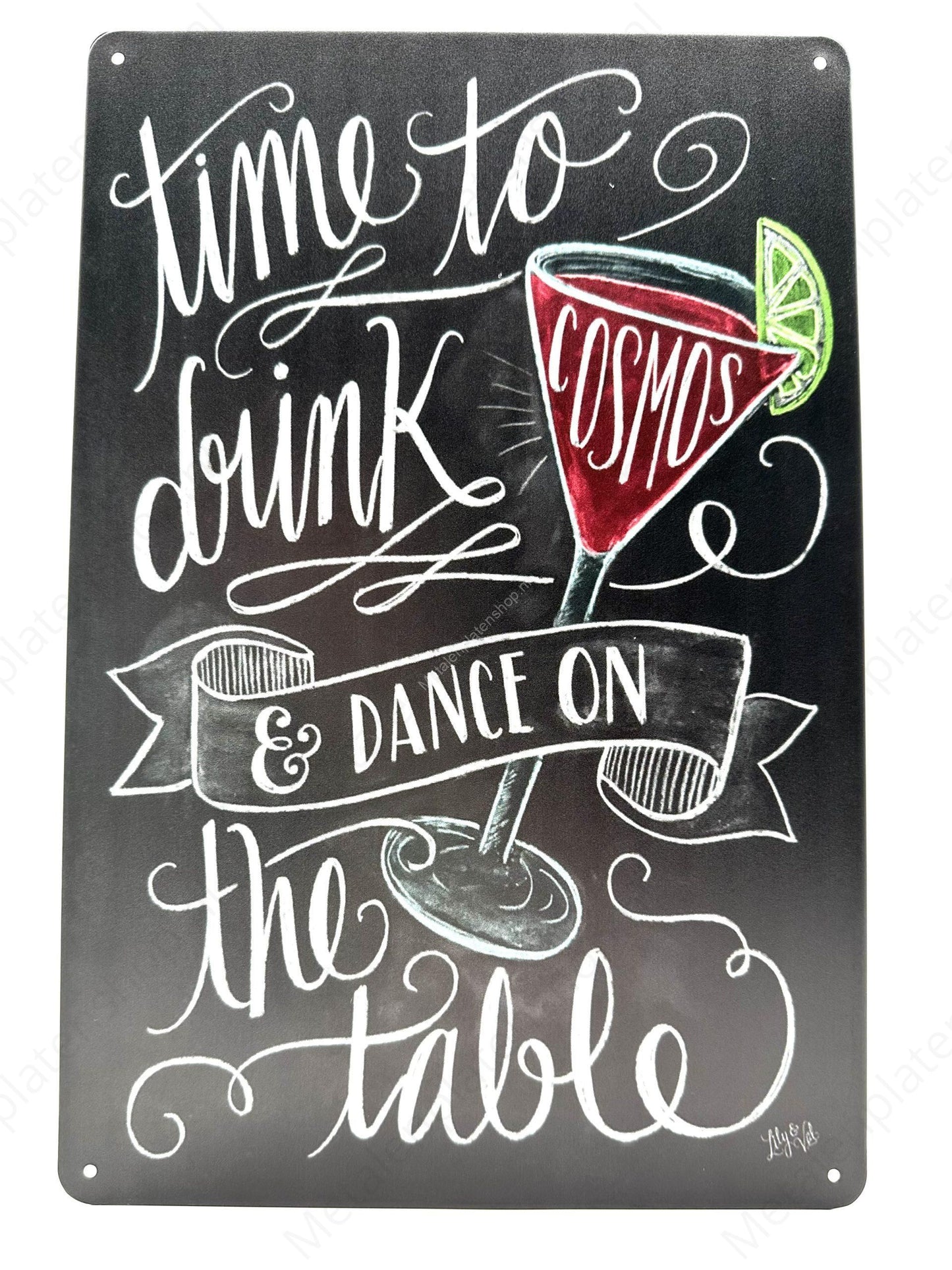 Time To Drink - Metal Wall Sign