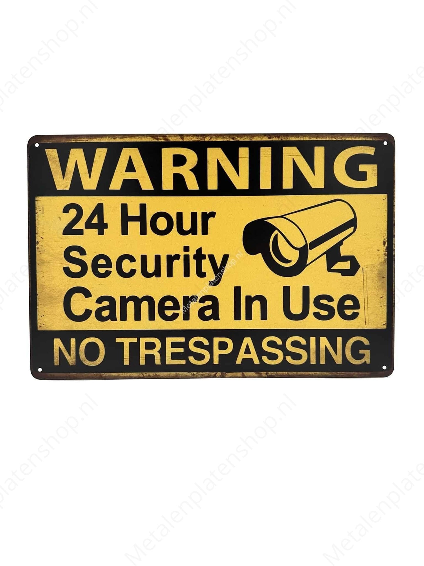 Warning 24 hour Surveillance Camera in use - Warning - Metal Wall Sign