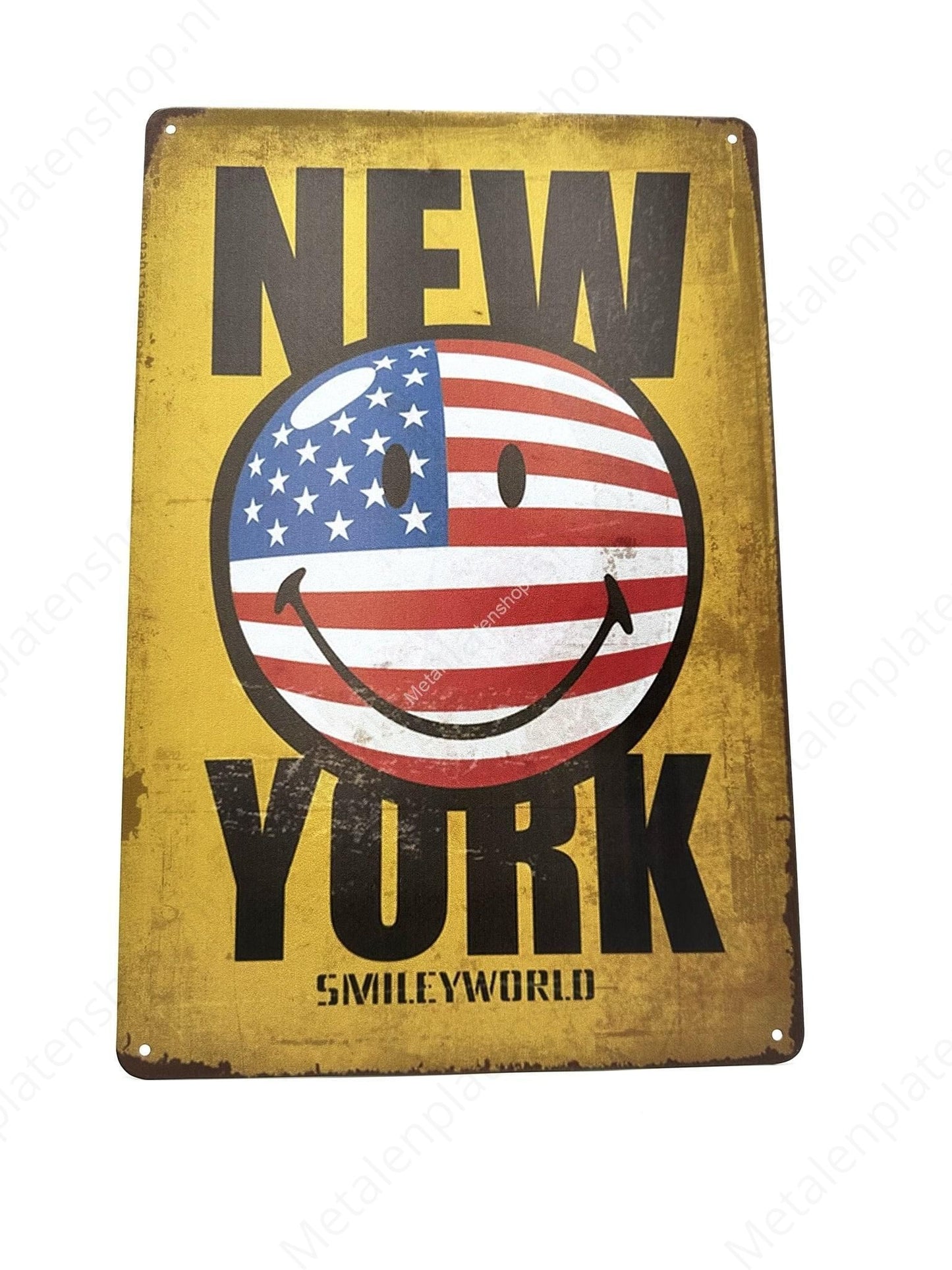 New York Smiler USA - Smiley - Metal Wall Sign