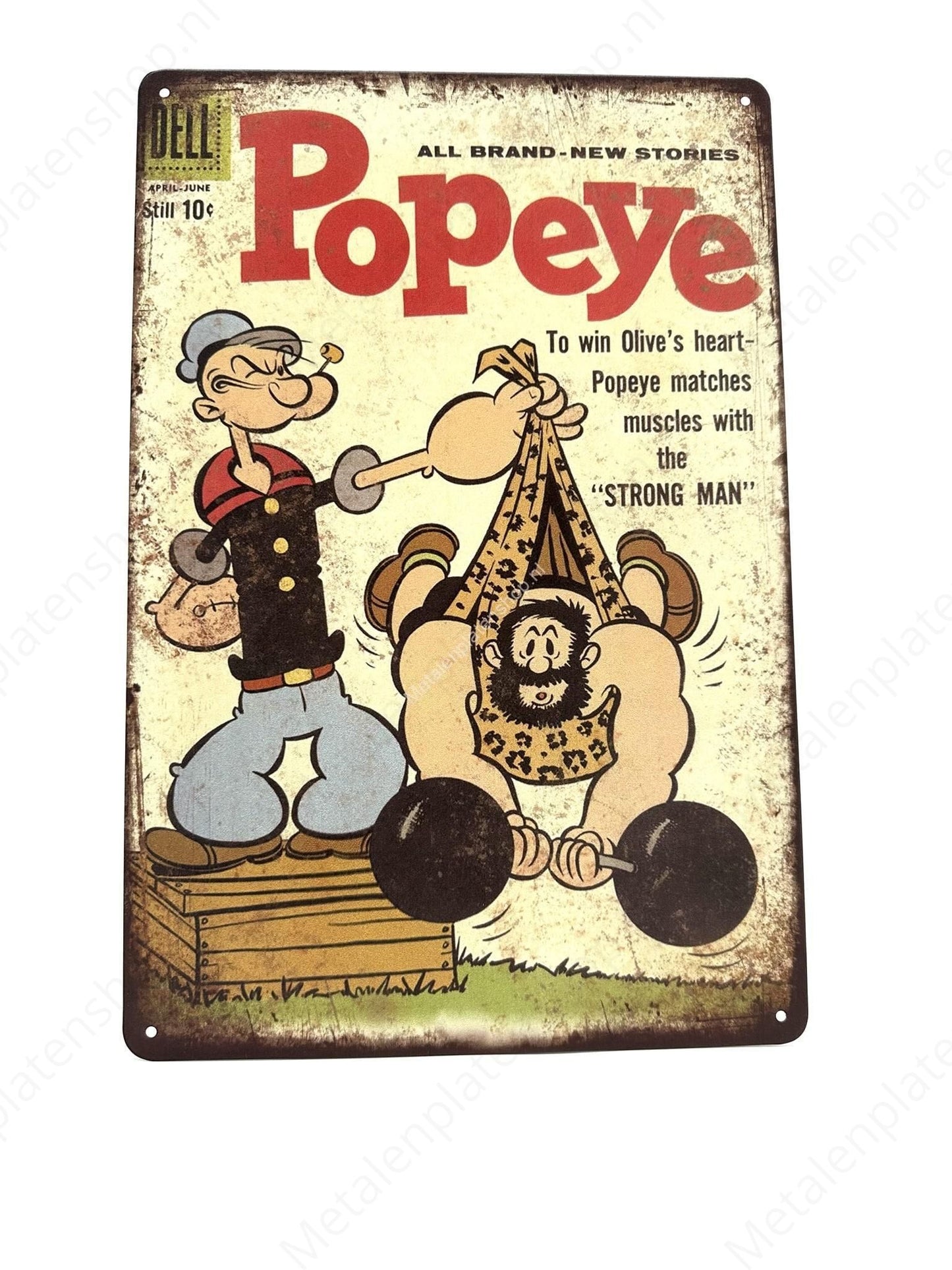 Popeye - Strong Man - Metal Wall Sign