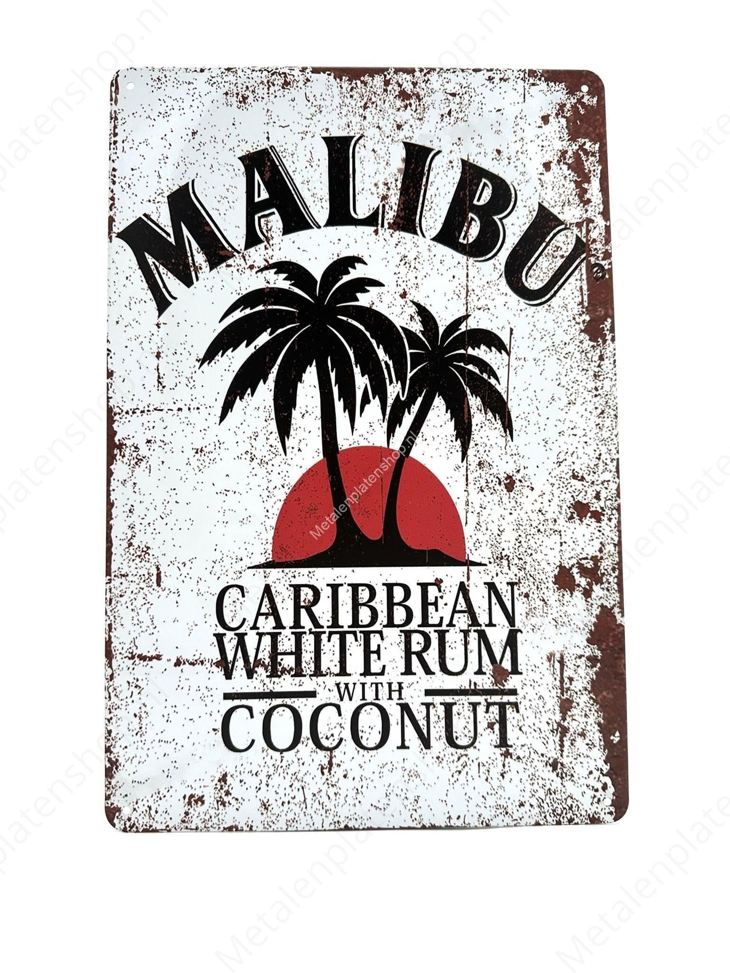Malibu Caribbean White Rum – Getränke – Metall-Wandschild