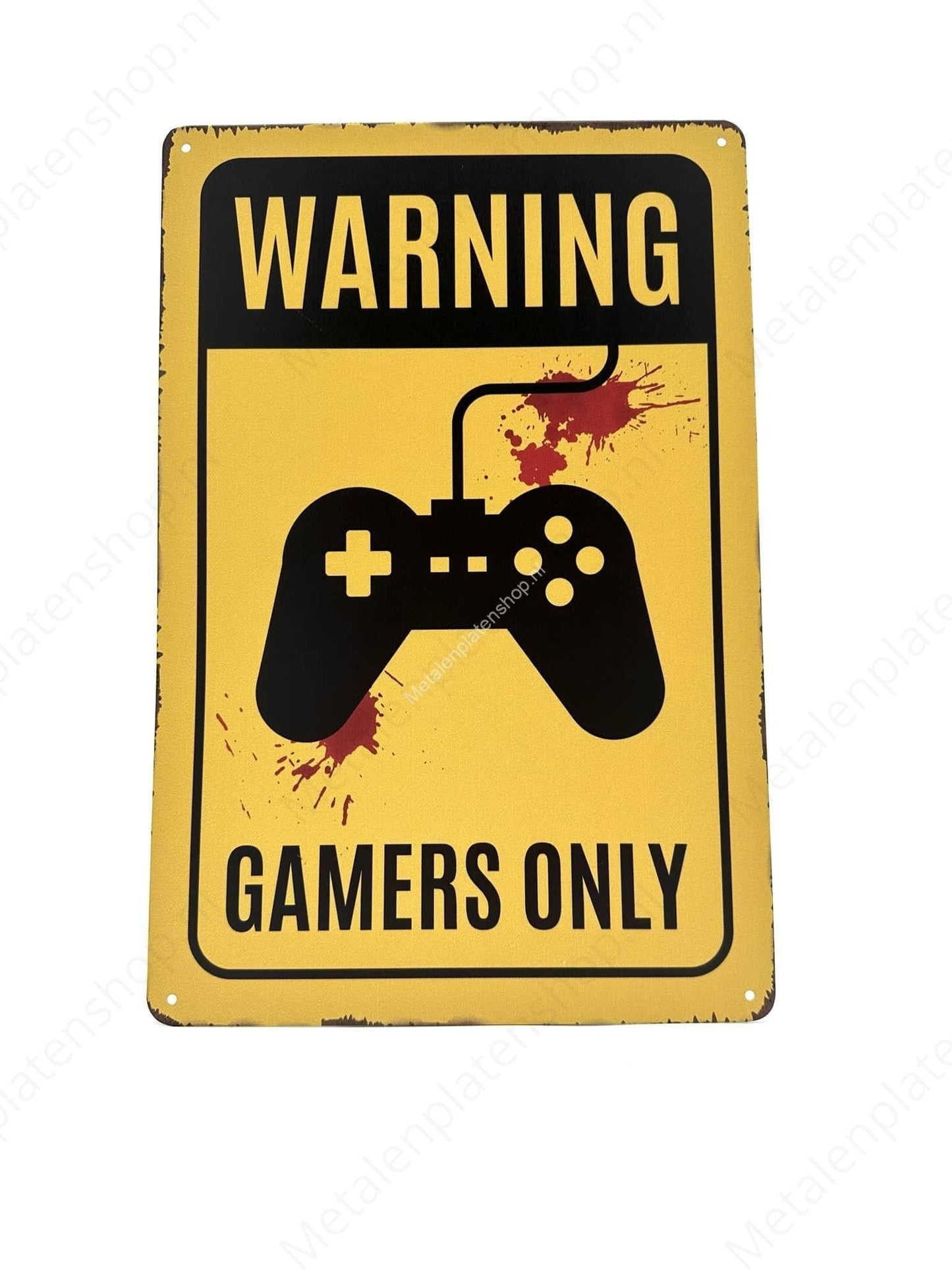 Achtung: Nur für Gamer – Metall-Wandschild