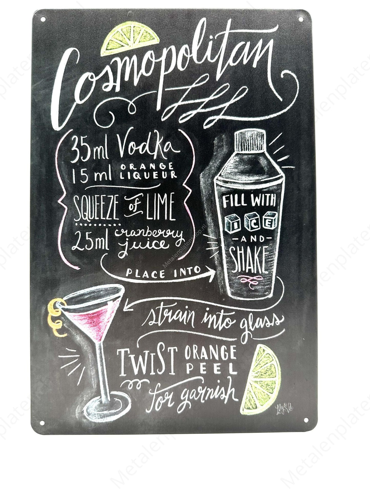 Cosmopolitan - Metal Wall Sign