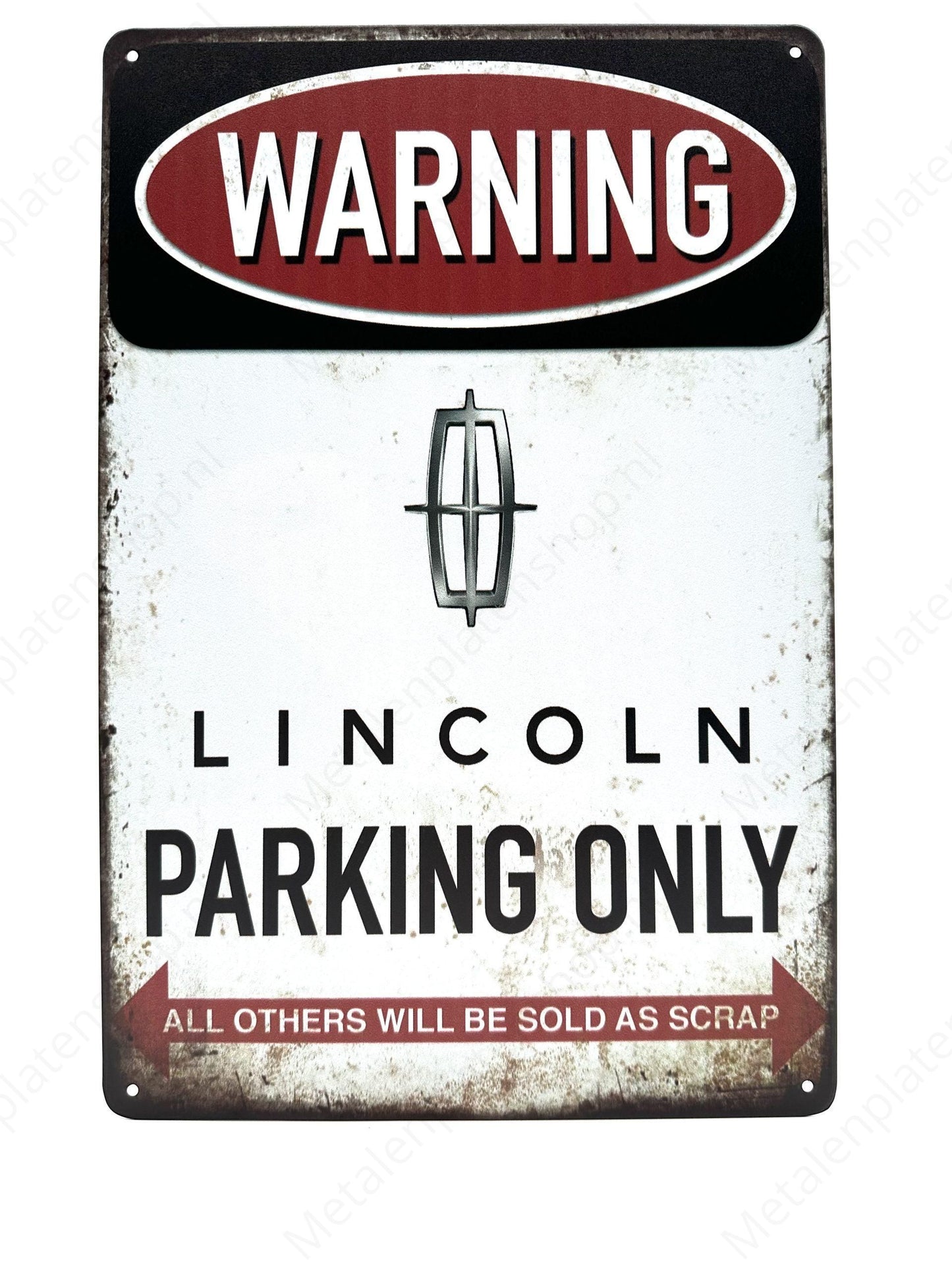Warning Lincoln Parking Only - Metalen Wandbord