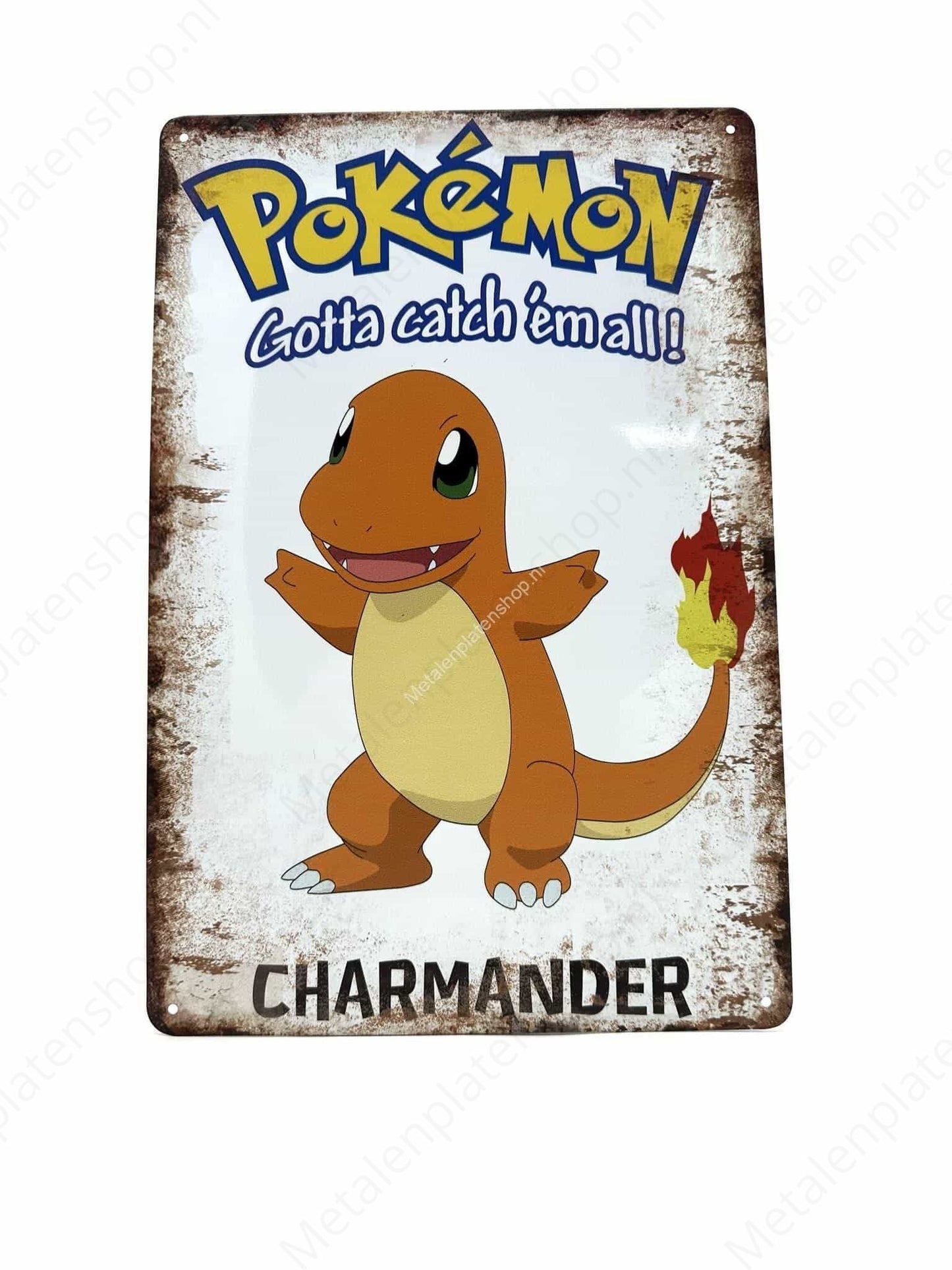 Pokemon - Gotta catch em all! - Charmander - Metal Wall Sign
