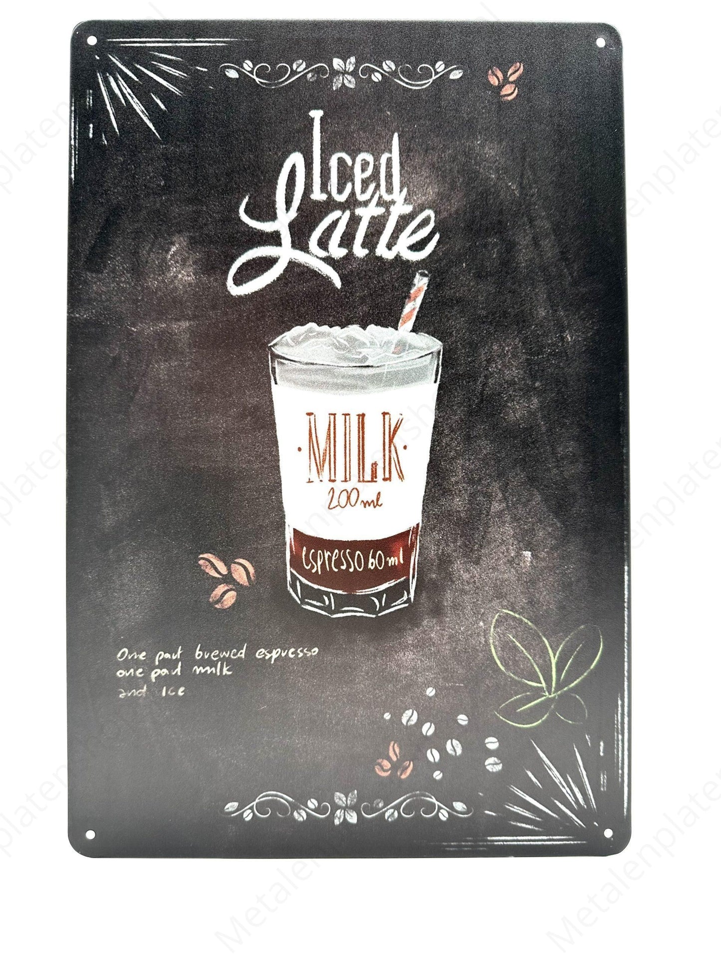 Iced Latte - Metal Wall Sign