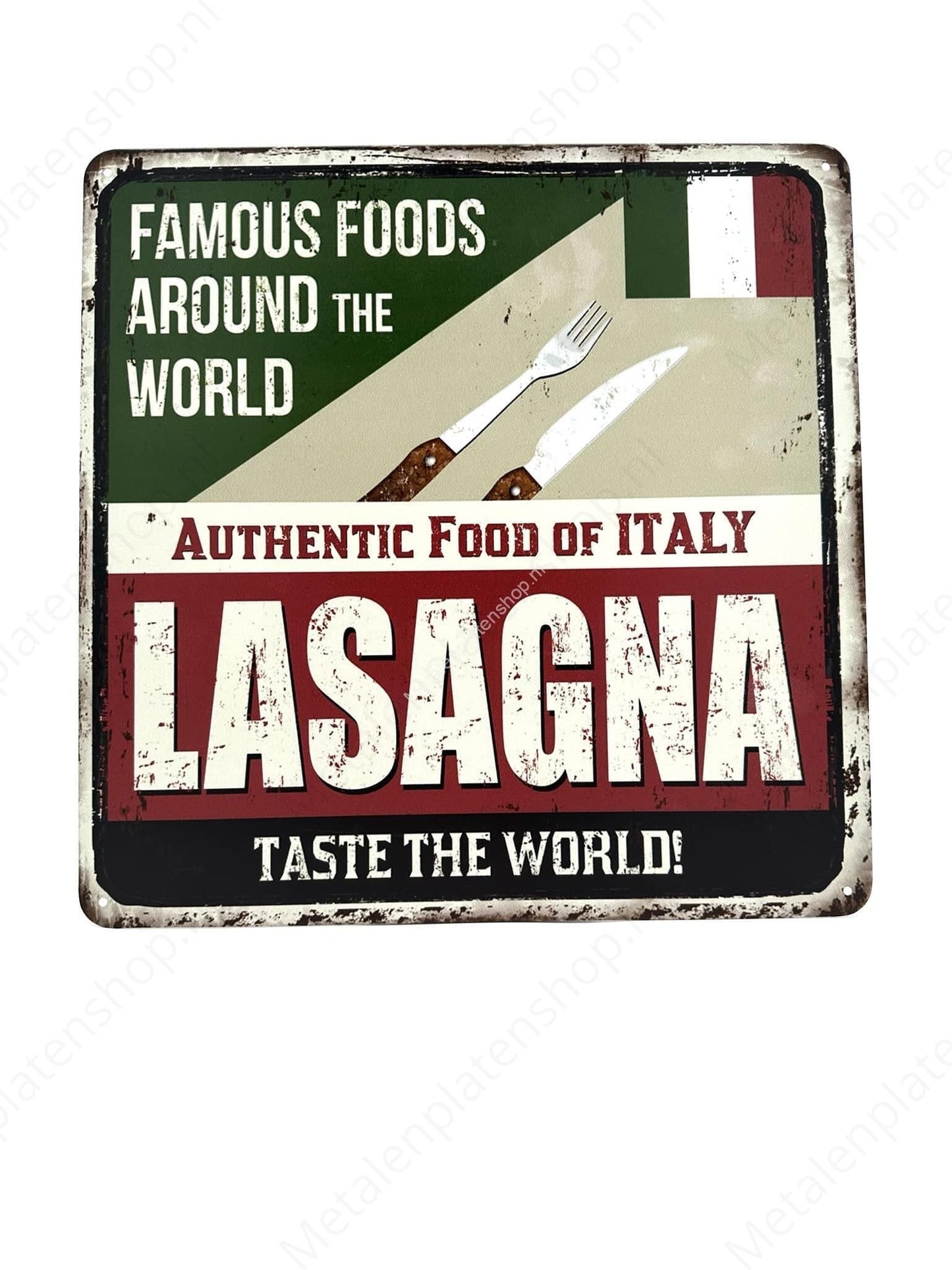 Lasagna Famous Foods - Metal Wall Sign