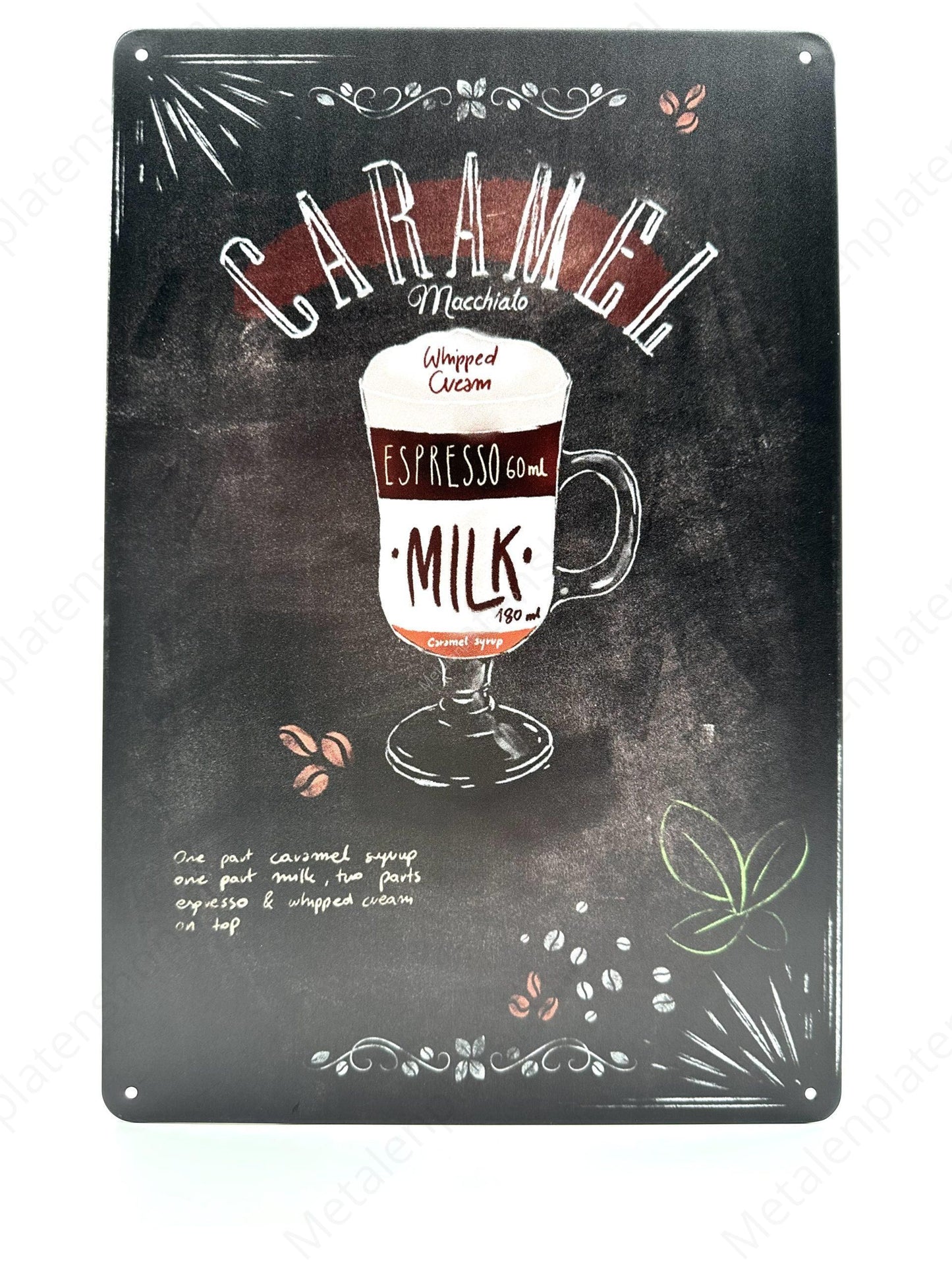Caramel Espresso Milk - Metal Wall Sign