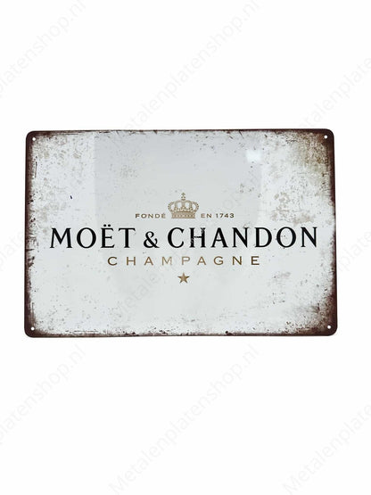 Moet &amp; Chandon Champagne - Metal Wall Sign