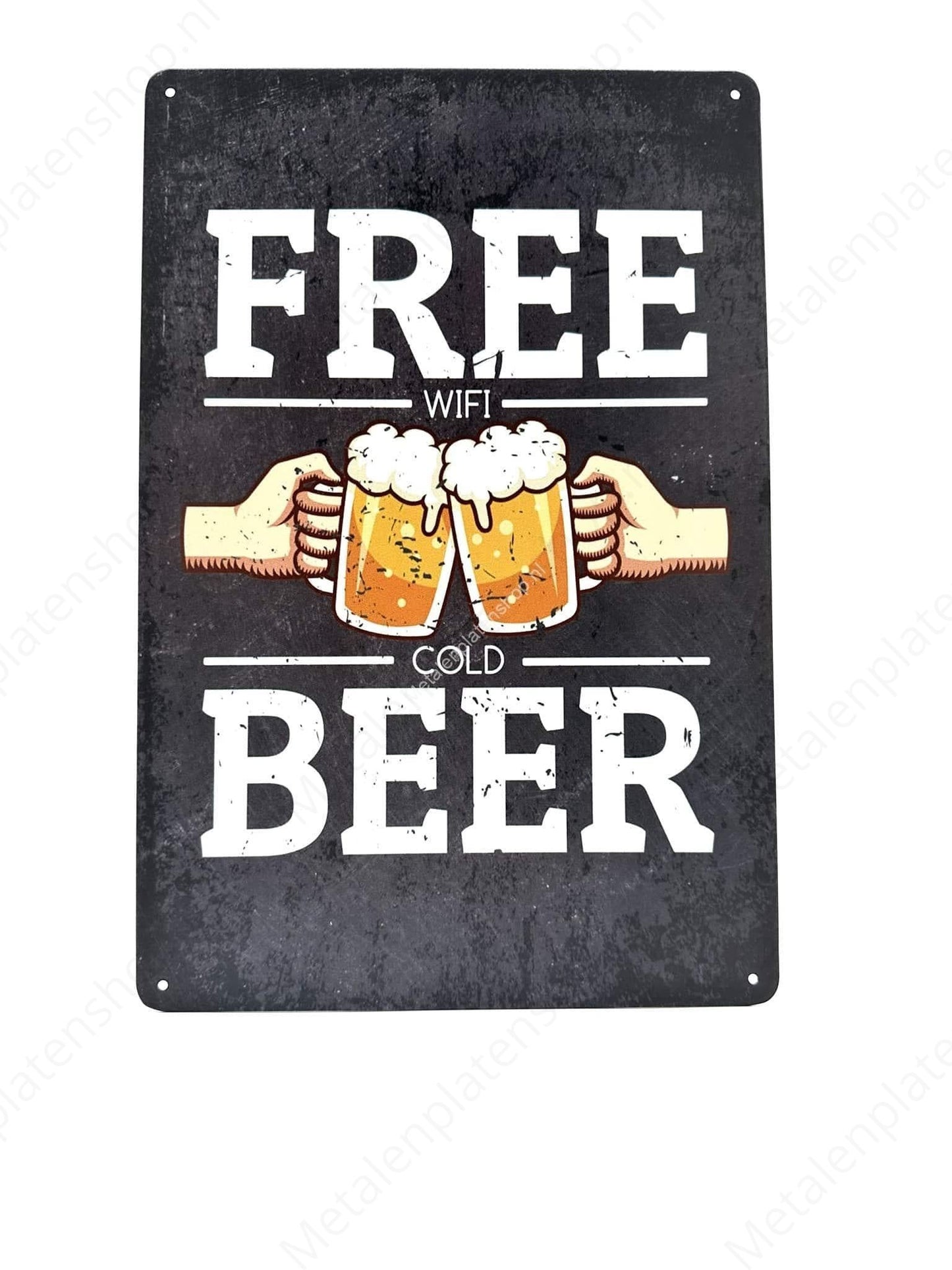 Free WIFI - Cold BEER - Beer - Metal Wall Sign