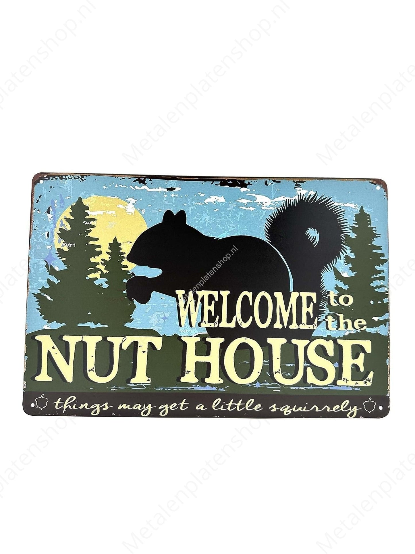 Willkommen im NUT-Haus – Metallwandschild