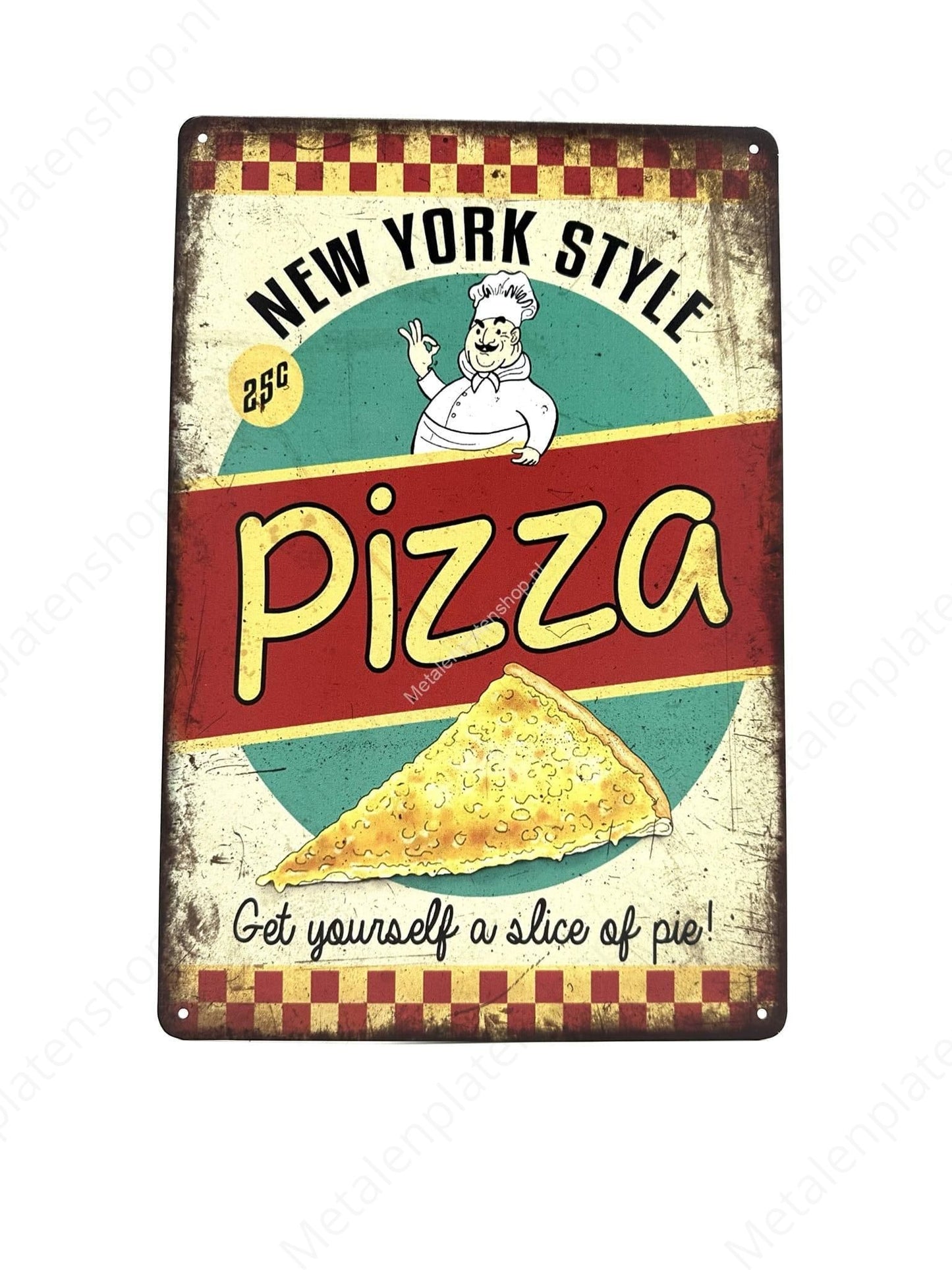 New York Style Pizza - Metallwandschild