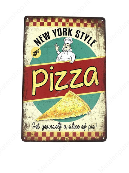 New York Style Pizza - Metallwandschild