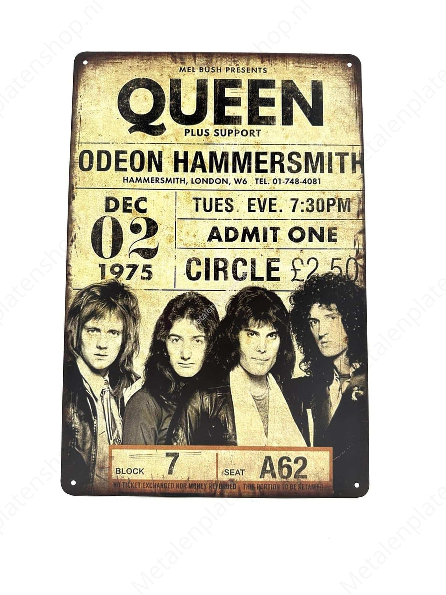 Queen Odeon Hammersmith - Music - Metal Wall Sign