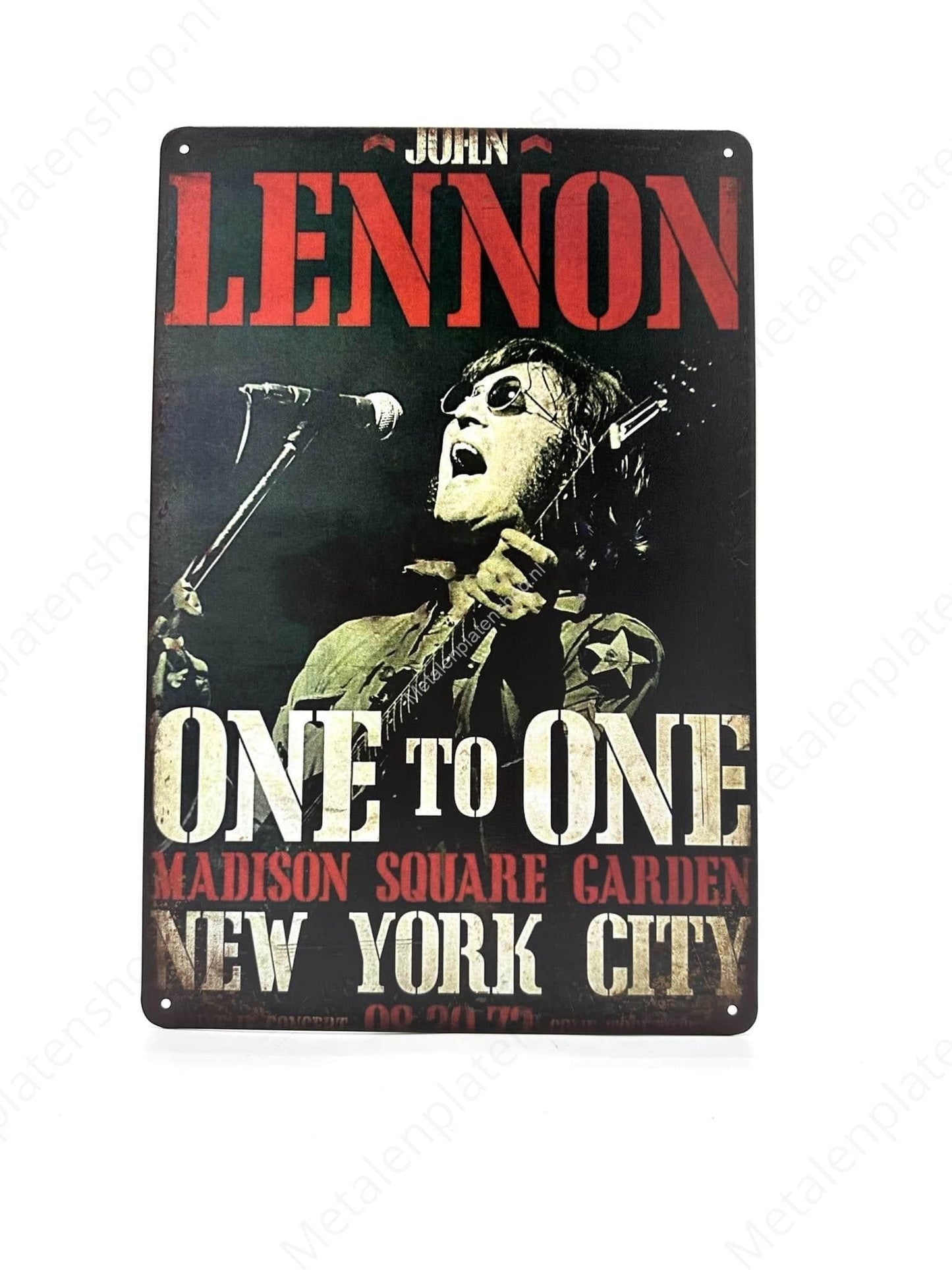 John Lennon One to One – Musik – Metallwandschild