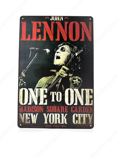 John Lennon One to One – Musik – Metallwandschild