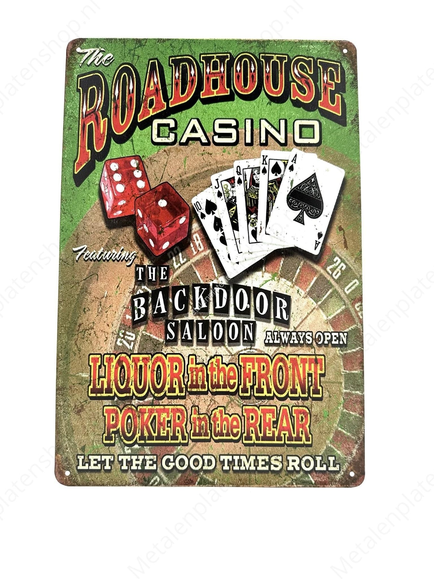 Roadhouse Casino - The Backdoor Saloon - Metal Wall Sign